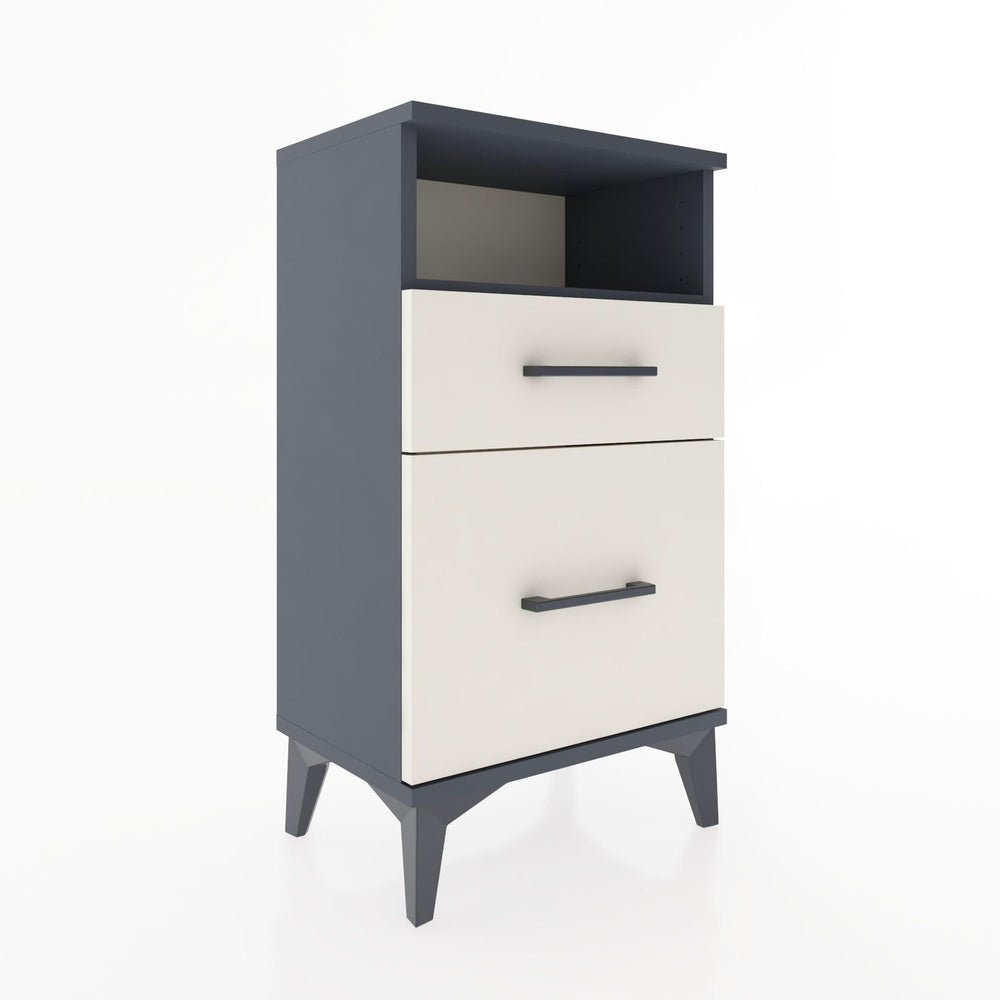 Woodntry Modüler Komodin 2 Çekmece ve Raflı V3 44x30x68 cm Antrasit - Woodntry