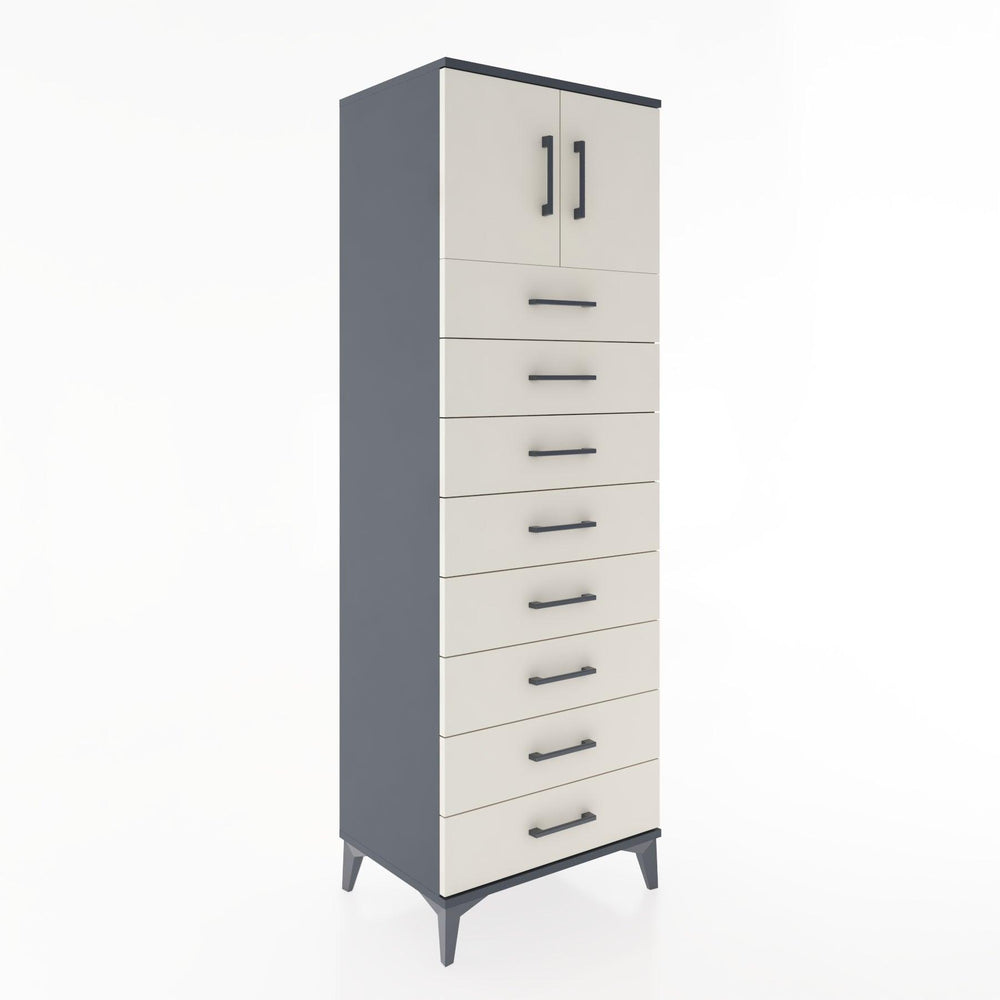 Woodntry Modular Cabinet Anthracite 60x44x170 cm with Doors and Drawers KC1-2