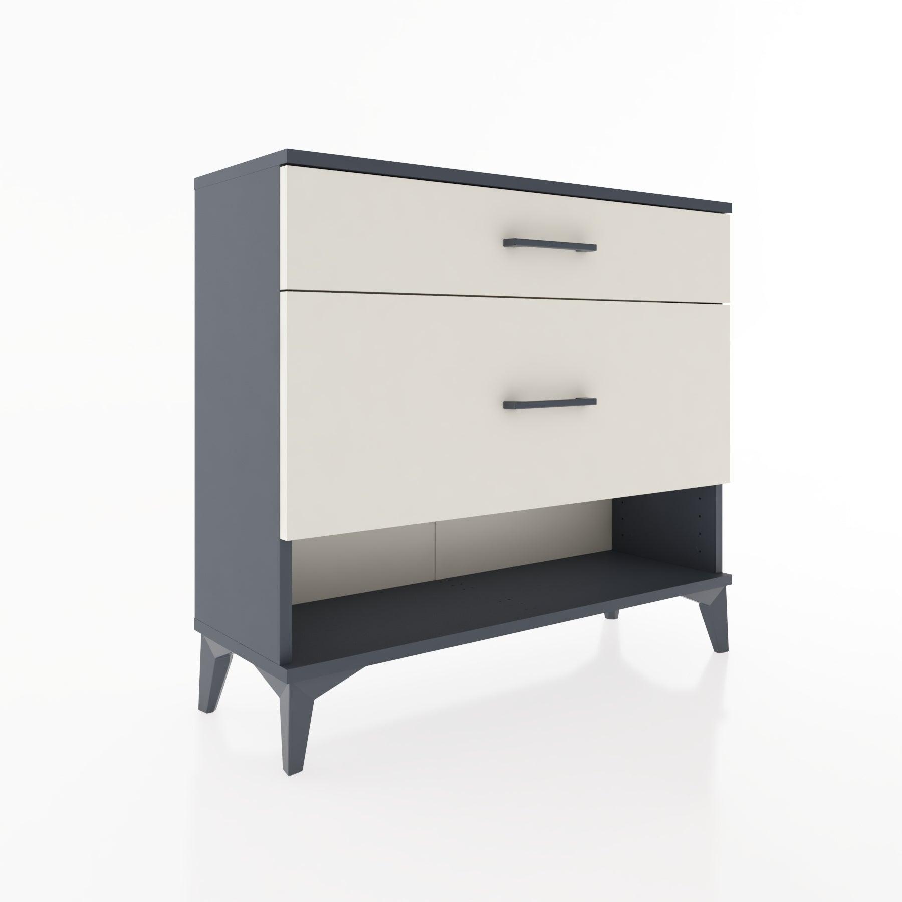Woodntry Modüler Şifonyer İki Çekmeceli V8 88x30x68 cm Antrasit - Woodntry
