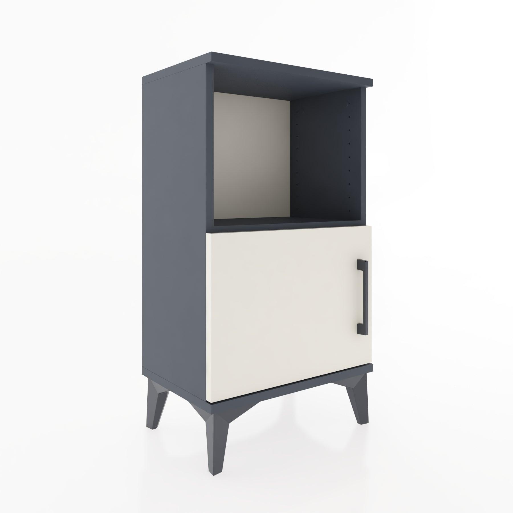 Woodntry Modüler Komodin Raf ve Tek Kapaklı V1 44x30x68 cm Antrasit - Woodntry