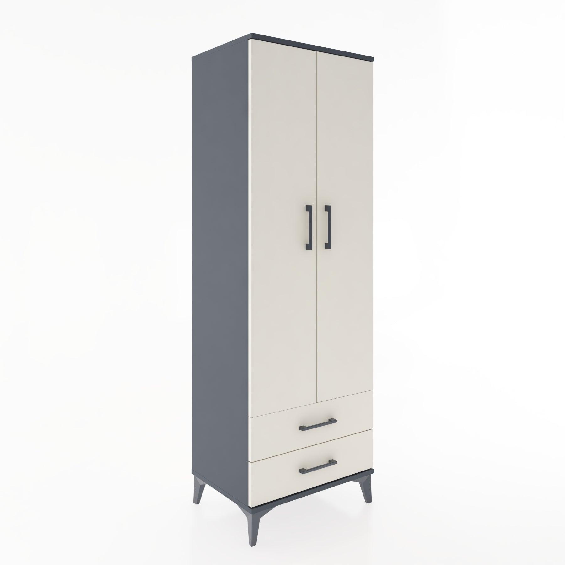Woodntry Modular Cabinet Anthracite 60x44x170 cm with Doors and Drawers KC29-2