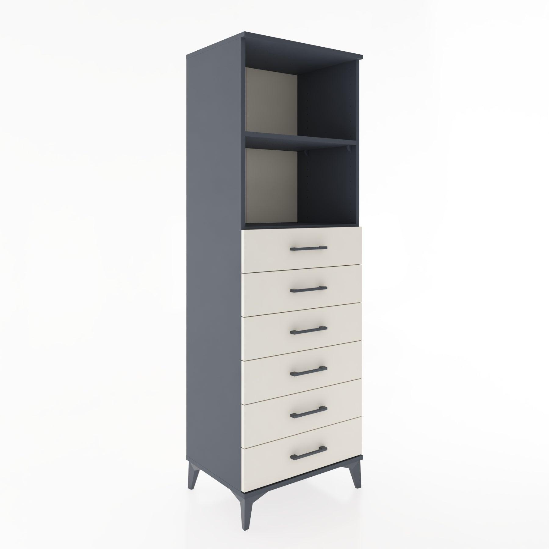 Woodntry Modular Cabinet Anthracite 60x44x170 cm with Drawers and Shelves CR34-2