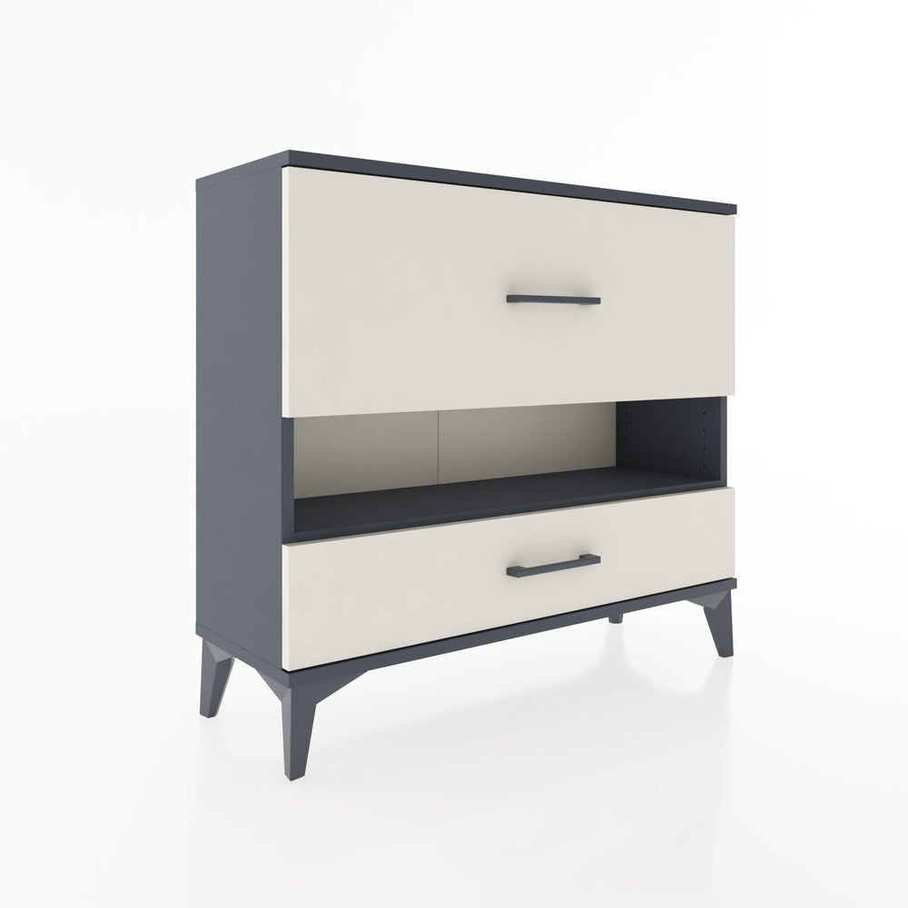 Woodntry Modüler Şifonyer İki Çekmeceli V10 88x30x68 cm Antrasit - Woodntry