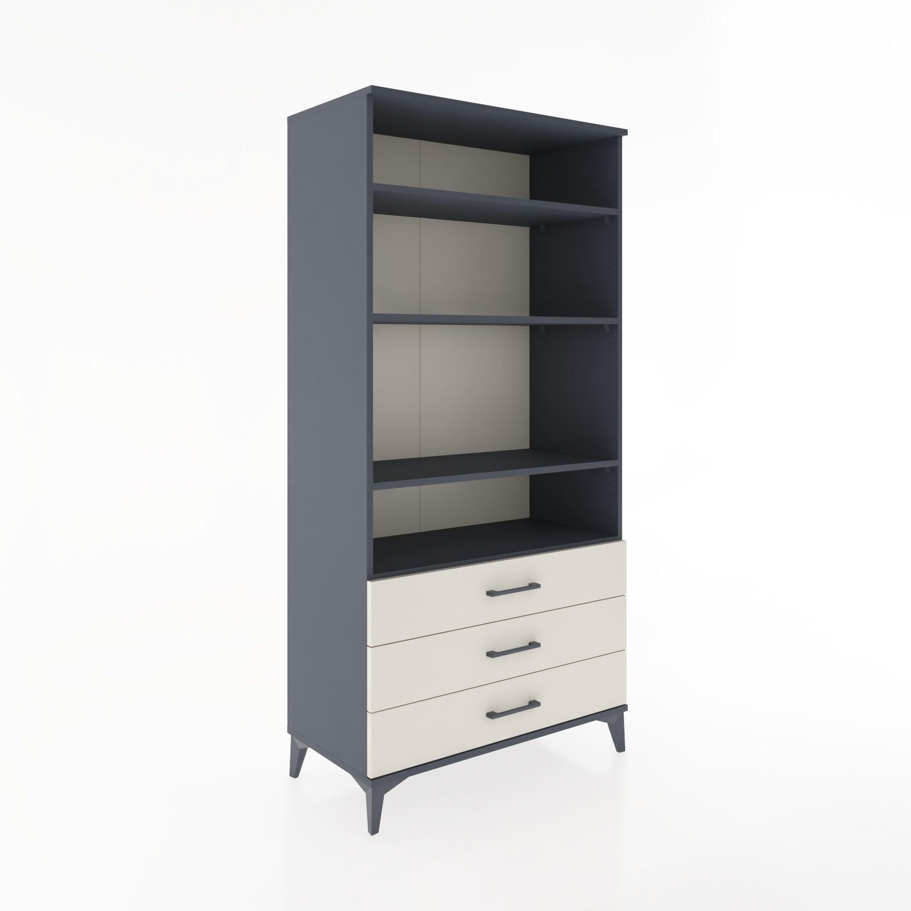 Woodntry Modular Cabinet Anthracite 88x44x170 cm with Drawers and Shelves CR37-2