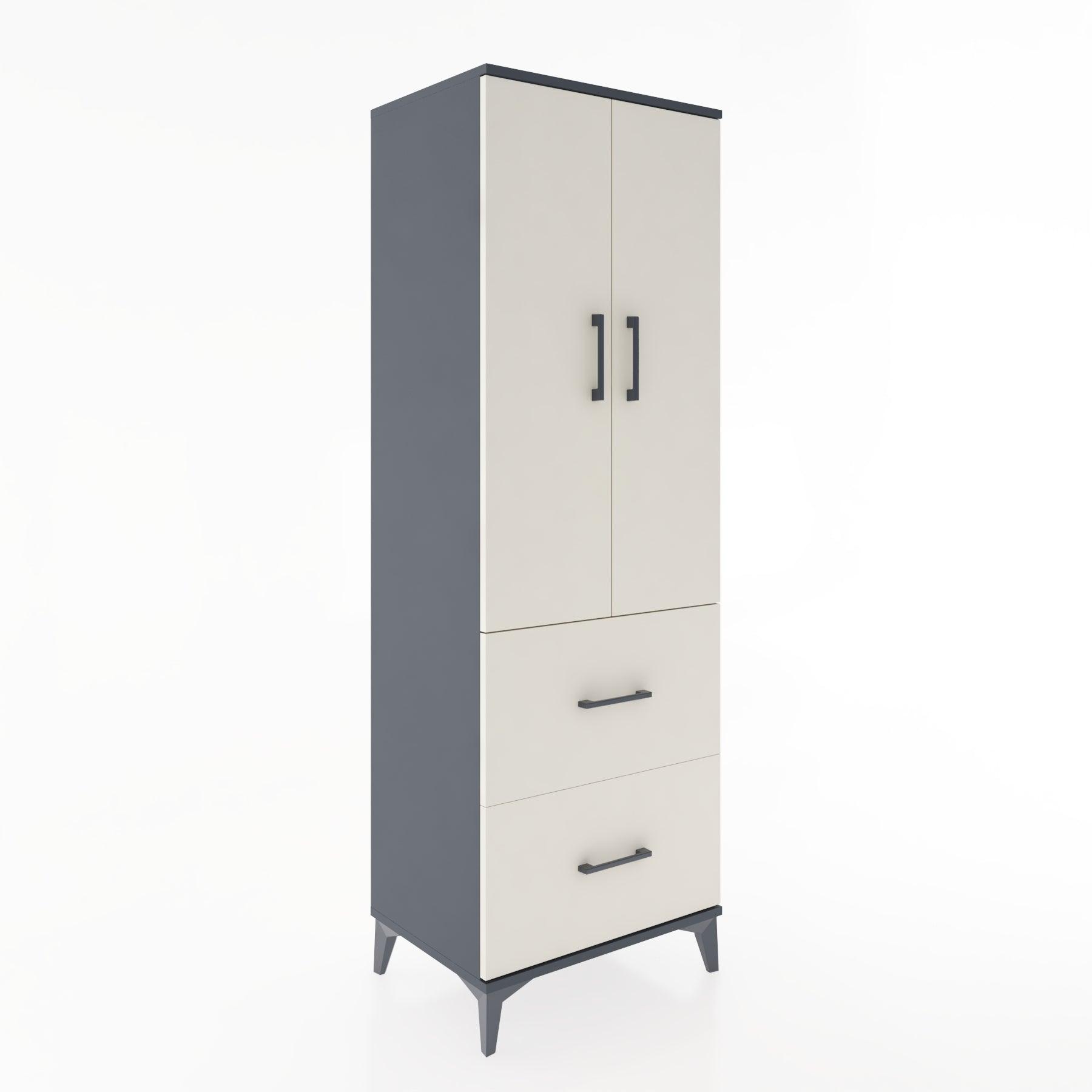 Woodntry Modular Cabinet Anthracite 60x44x170 cm with Doors and Drawers KC21-2
