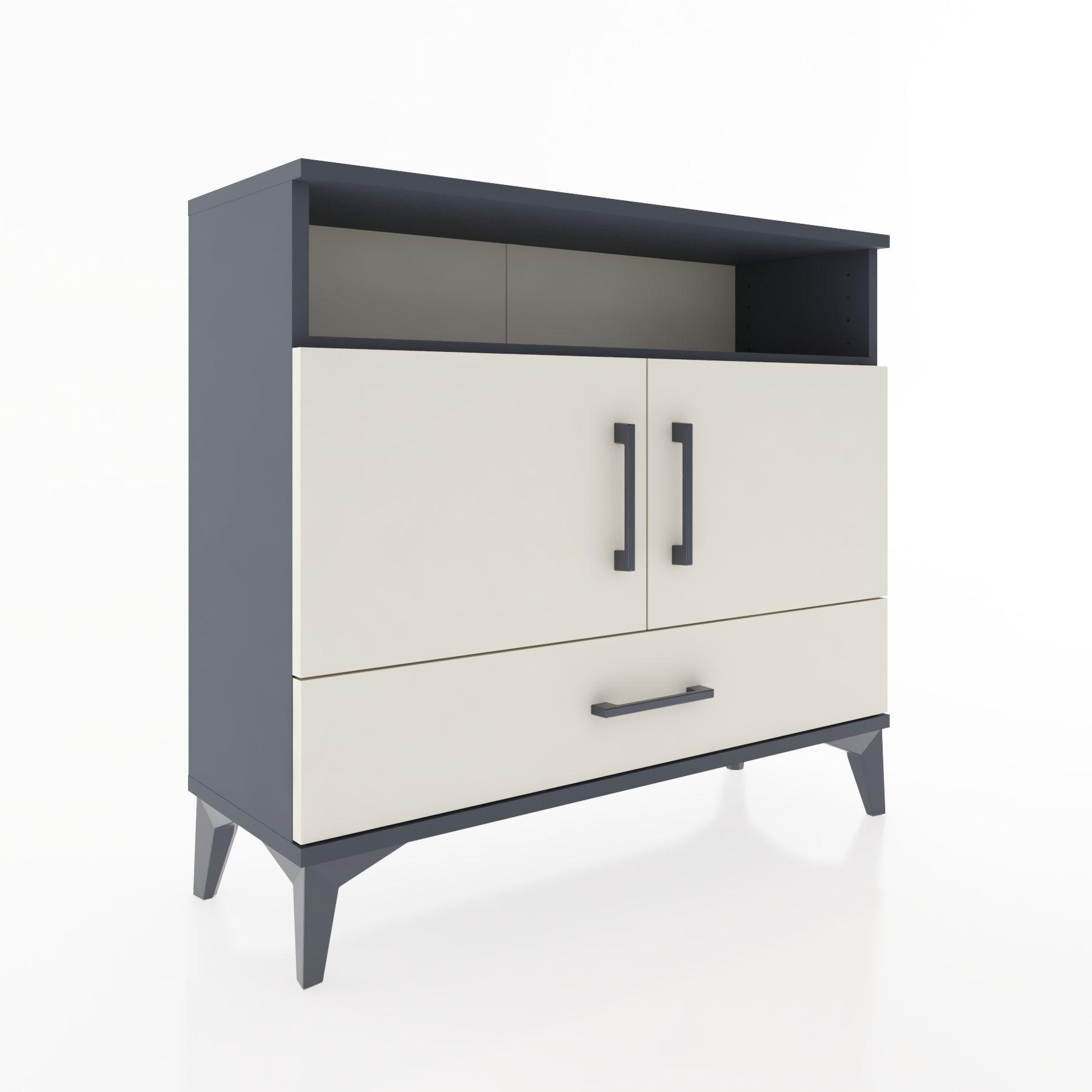 Woodntry Modüler Şifonyer Raf Kapak Çekmeceli 88x30x68 cm Antrasit - Woodntry