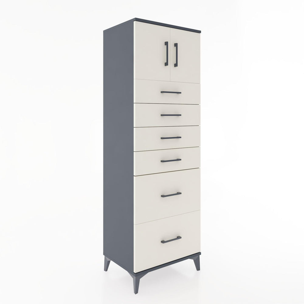 Woodntry Modular Cabinet Anthracite 60x44x170 cm with Doors and Drawers KC17-2