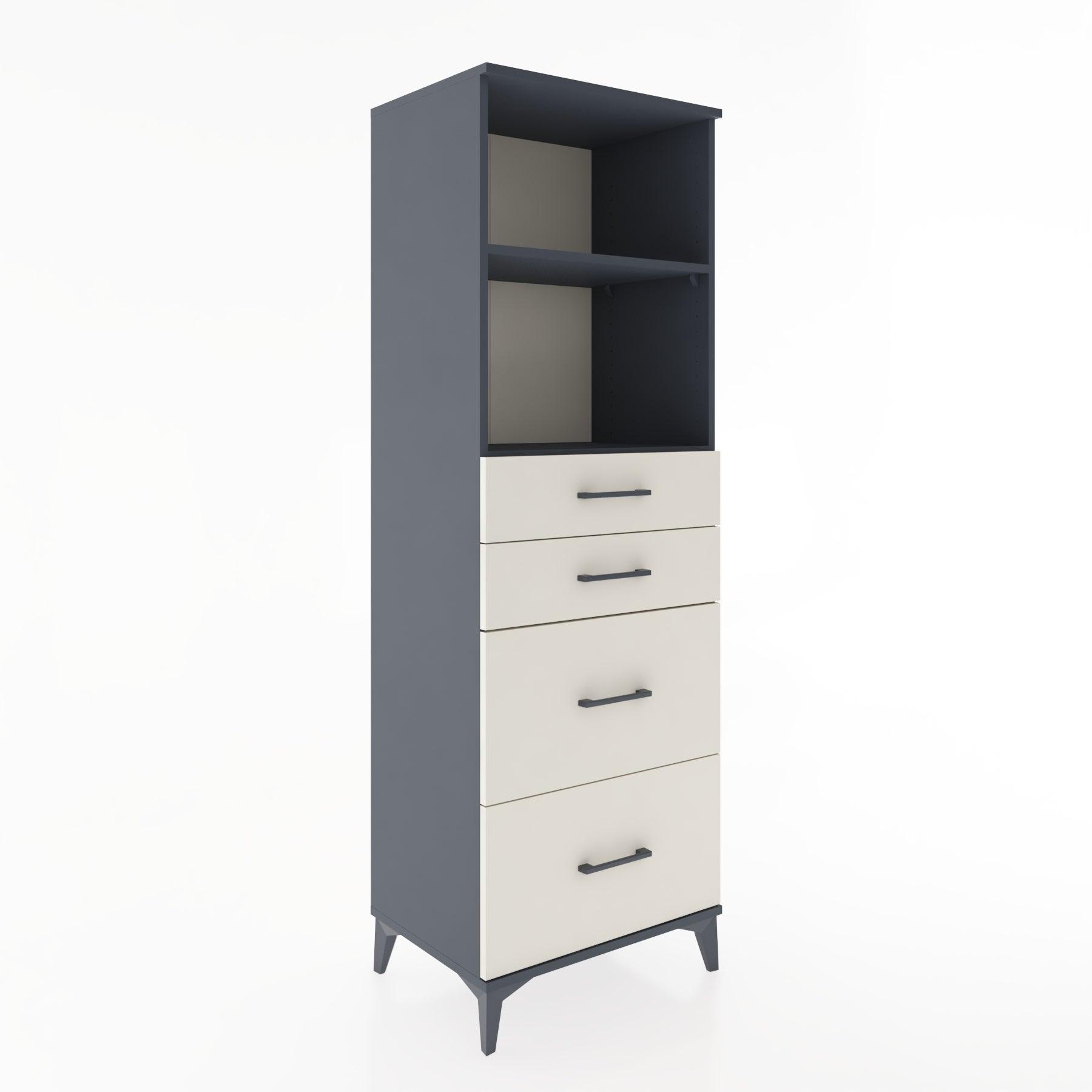 Woodntry Modular Cabinet Anthracite 60x44x170 cm with Drawers and Shelves CR46-2