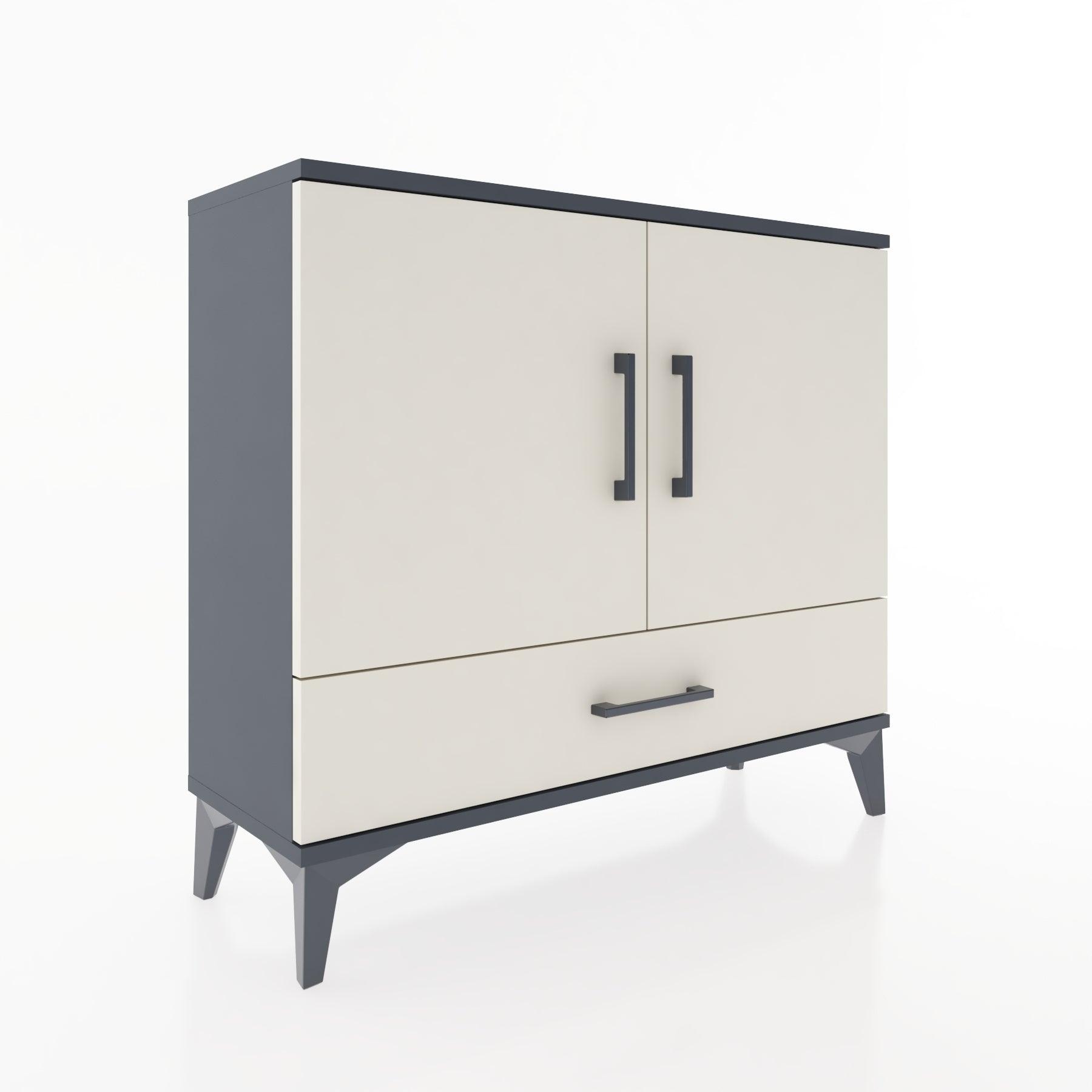Woodntry Modüler Şifonyer Kapak ve Çekmeceli V1 88x30x68 cm Antrasit - Woodntry
