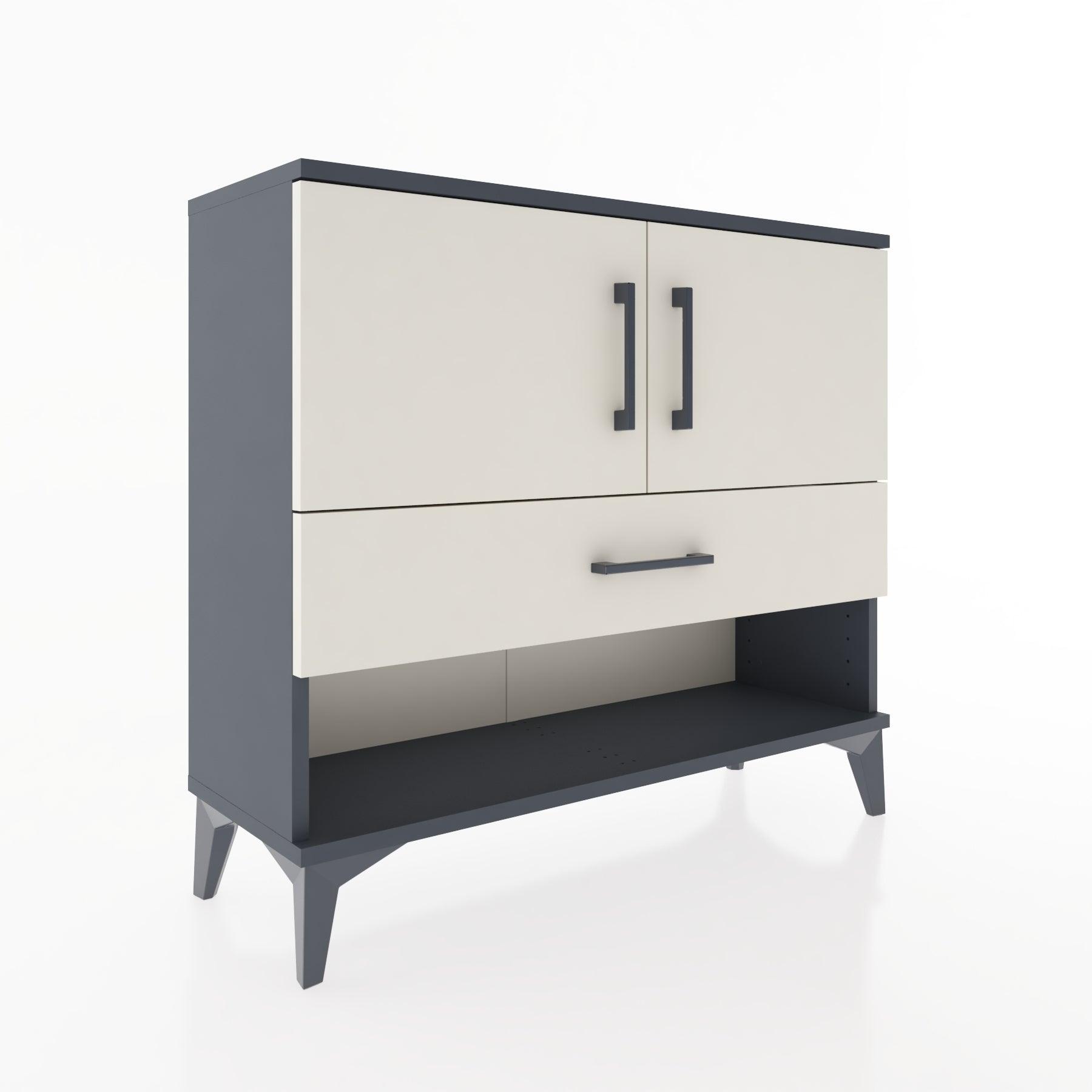 Woodntry Modüler Şifonyer Kapak ve Çekmeceli V4 88x30x68 cm Antrasit - Woodntry