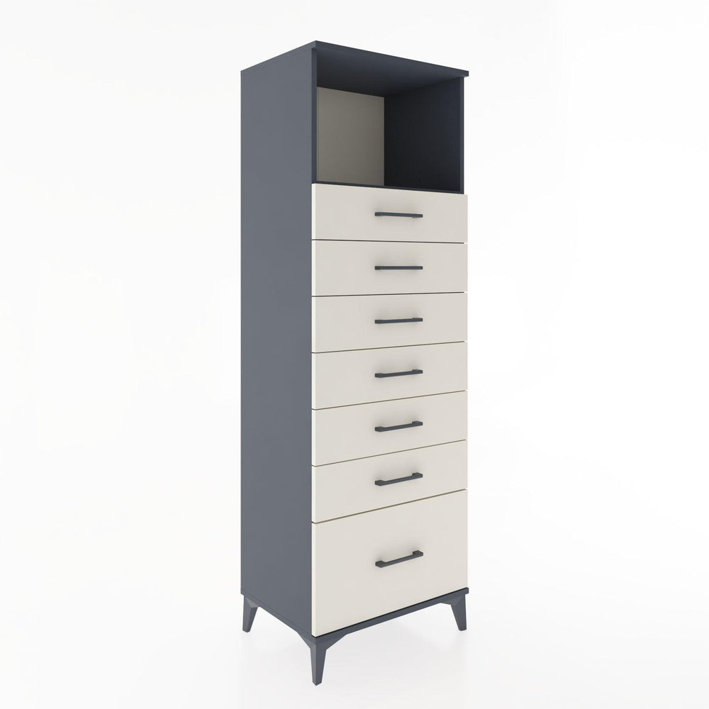 Woodntry Modüler Dolap Antrasit 60x44x170 cm Çekmeceli ve Raflı CR38-2