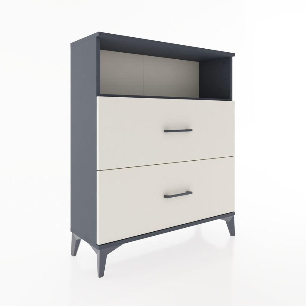 Woodntry Modüler Şifonyer Antrasit 88x30x94 cm Çekmeceli ve Raflı CR16-2