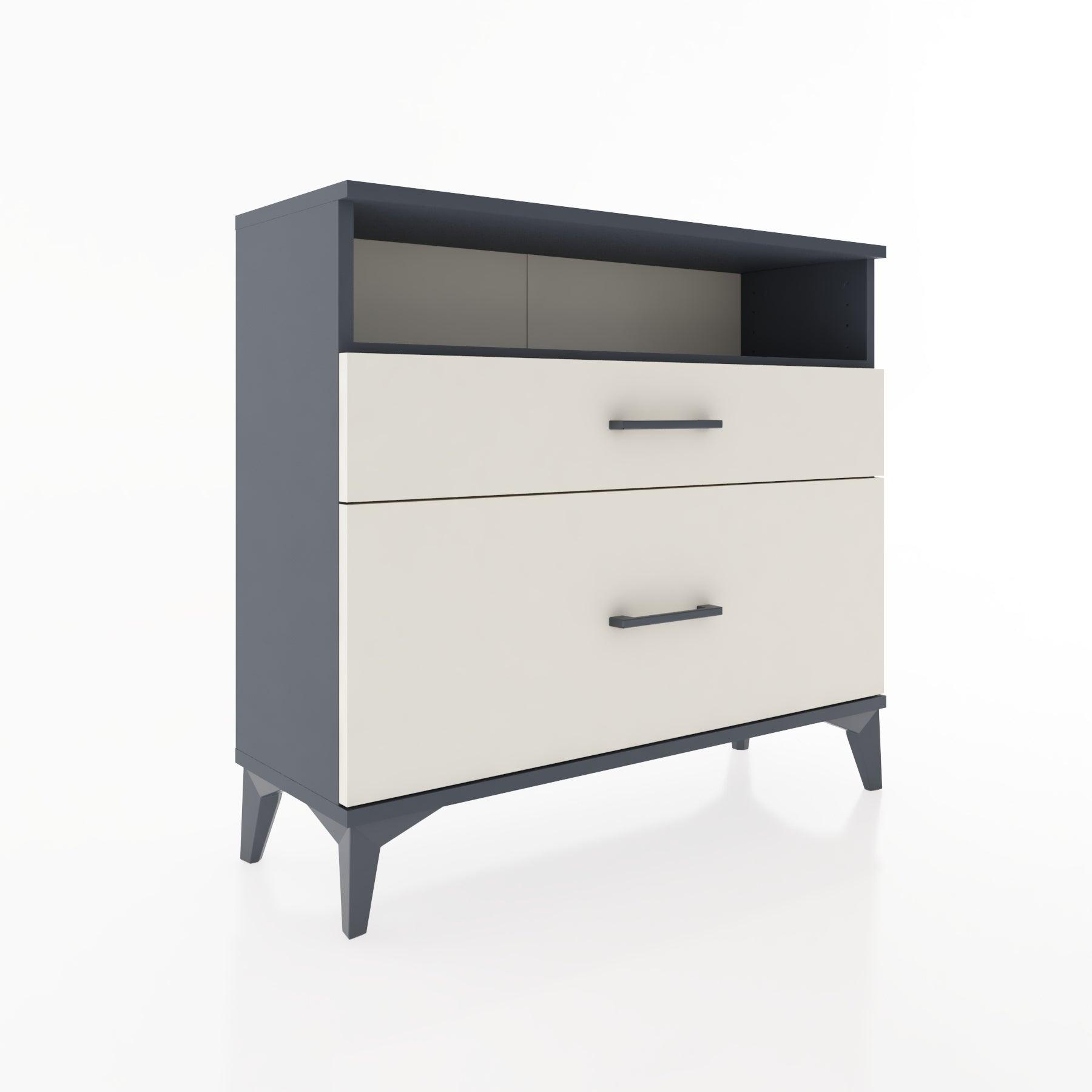 Woodntry Modüler Şifonyer İki Çekmeceli V6 88x30x68 cm Antrasit - Woodntry