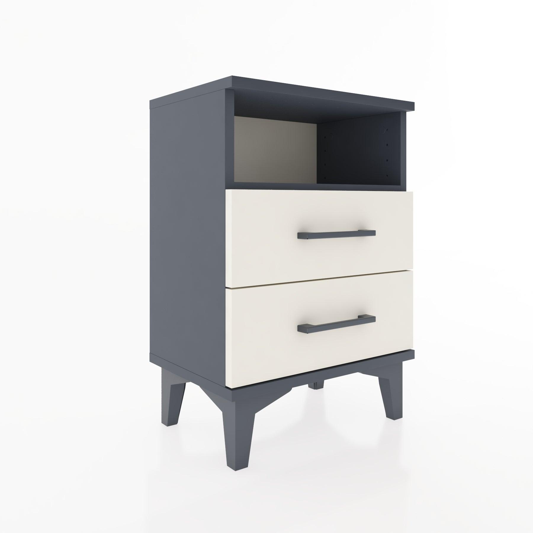Woodntry Modüler Komodin İki Çekmeceli 44x30x52 cm Antrasit - Woodntry