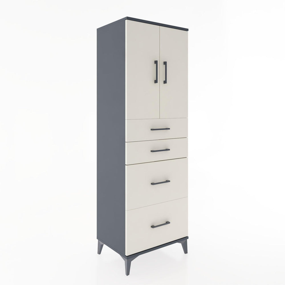 Woodntry Modular Cabinet Anthracite 60x44x170 cm with Doors and Drawers KC19-2