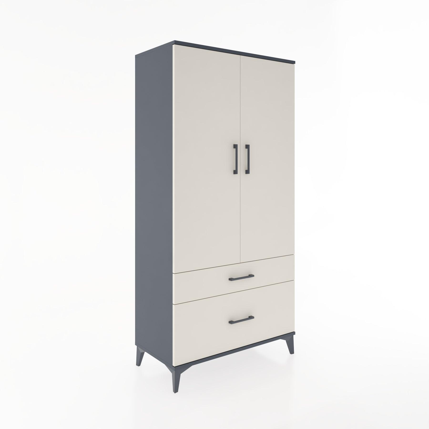 Woodntry Modular Cabinet Anthracite 88x44x170 cm with Doors and Drawers KC15-2