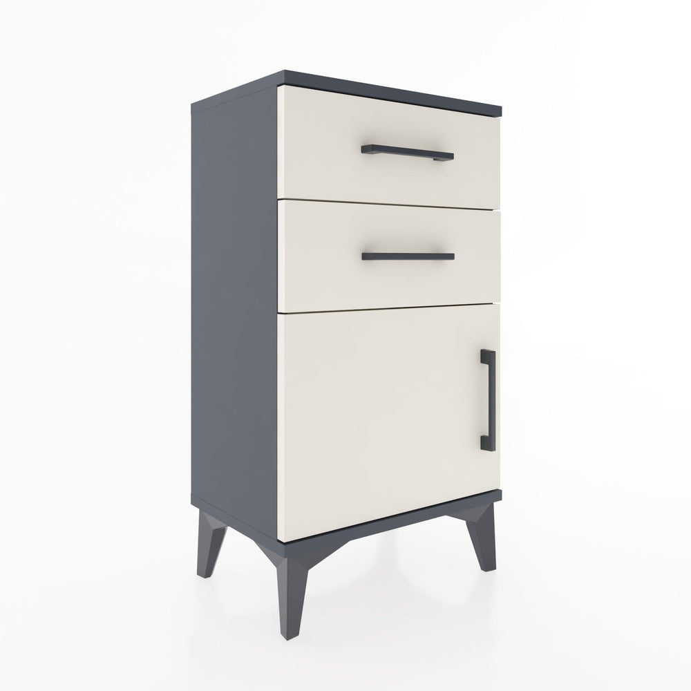 Woodntry Modüler Komodin İki Çekmece ve Kapaklı 44x30x68 cm Antrasit - Woodntry