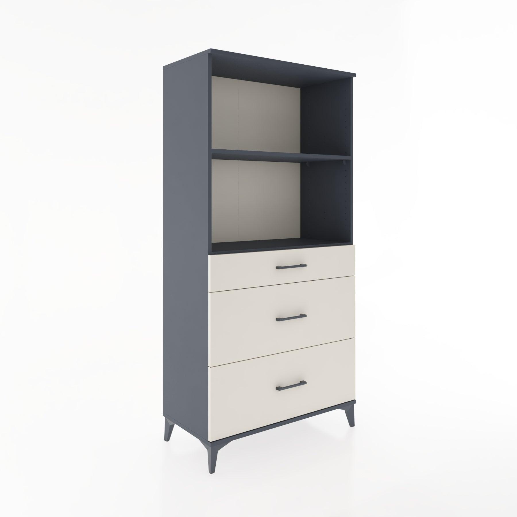 Woodntry Modular Cabinet Anthracite 88x44x170 cm with Drawers and Shelves CR48-2