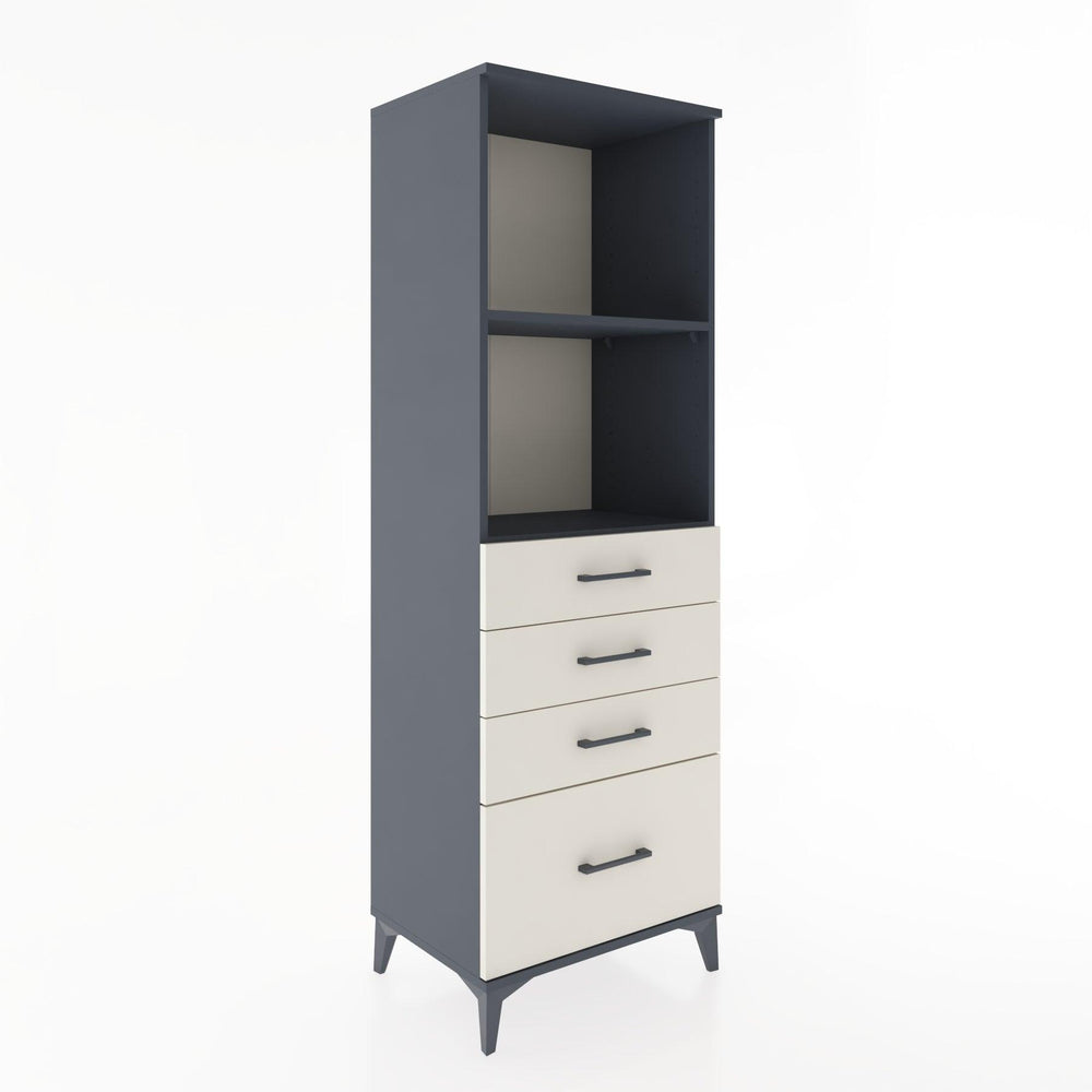 Woodntry Modüler Dolap Antrasit 60x44x170 cm Çekmeceli ve Raflı CR41-2