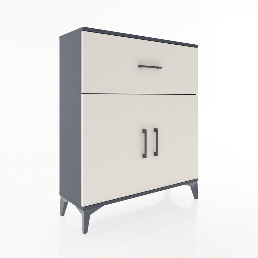 Woodntry Modüler Şifonyer Antrasit 88x30x94 cm Kapaklı ve Çekmeceli KC9-2