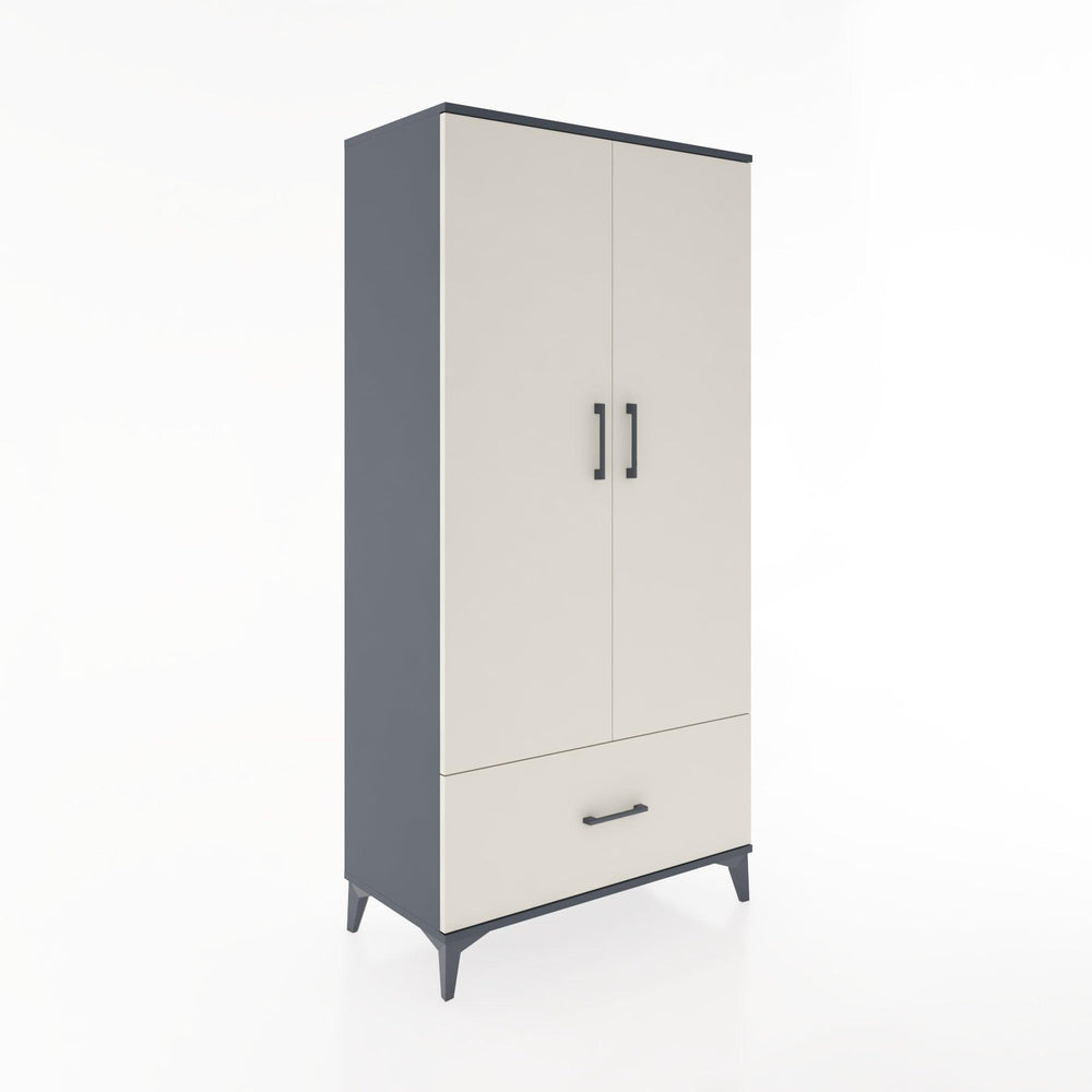 Woodntry Modüler Dolap Antrasit 88x44x170 cm Kapaklı ve Çekmeceli KC16-2