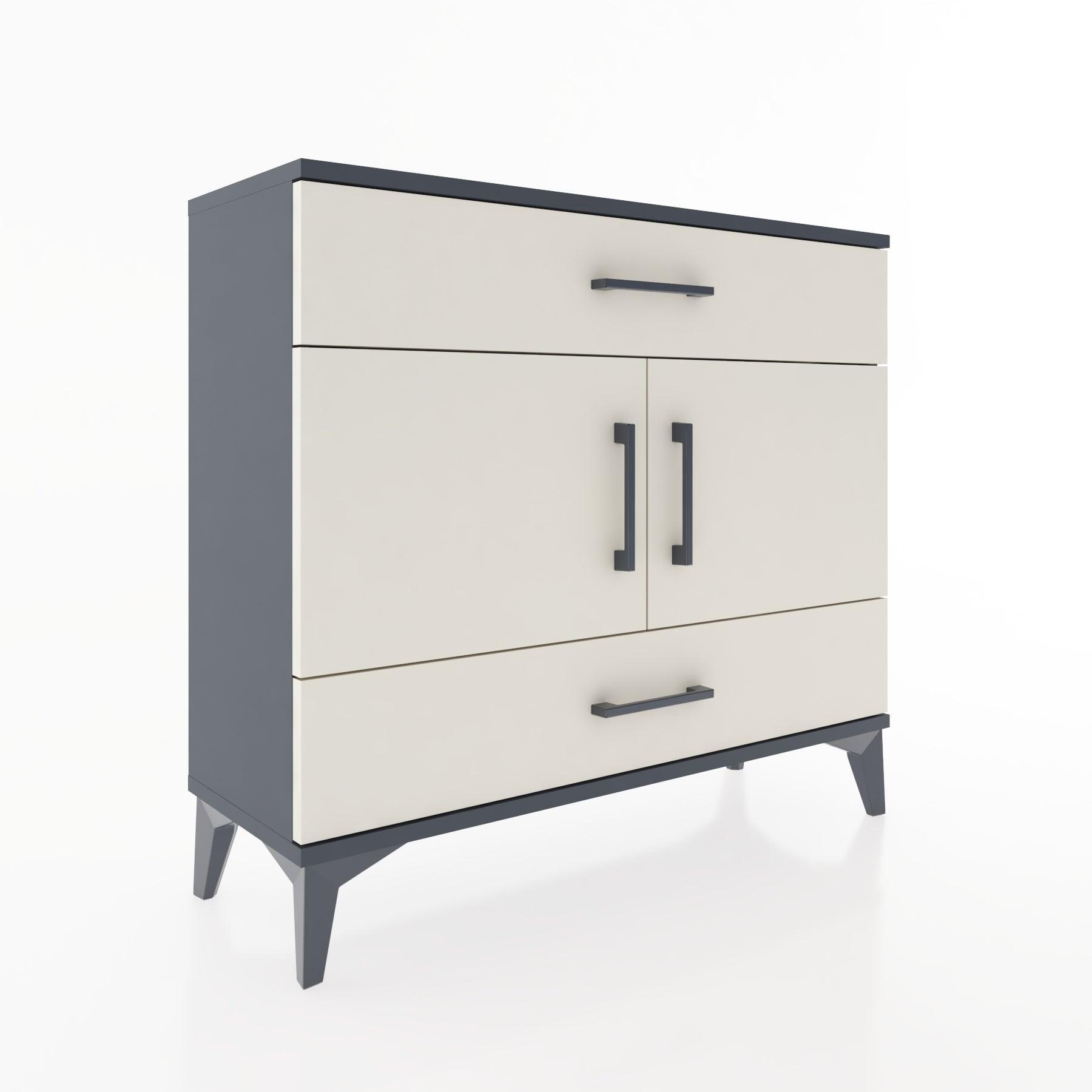 Woodntry Modüler Şifonyer Çekmece ve Kapaklı T2 88x30x94 cm Antrasit - Woodntry