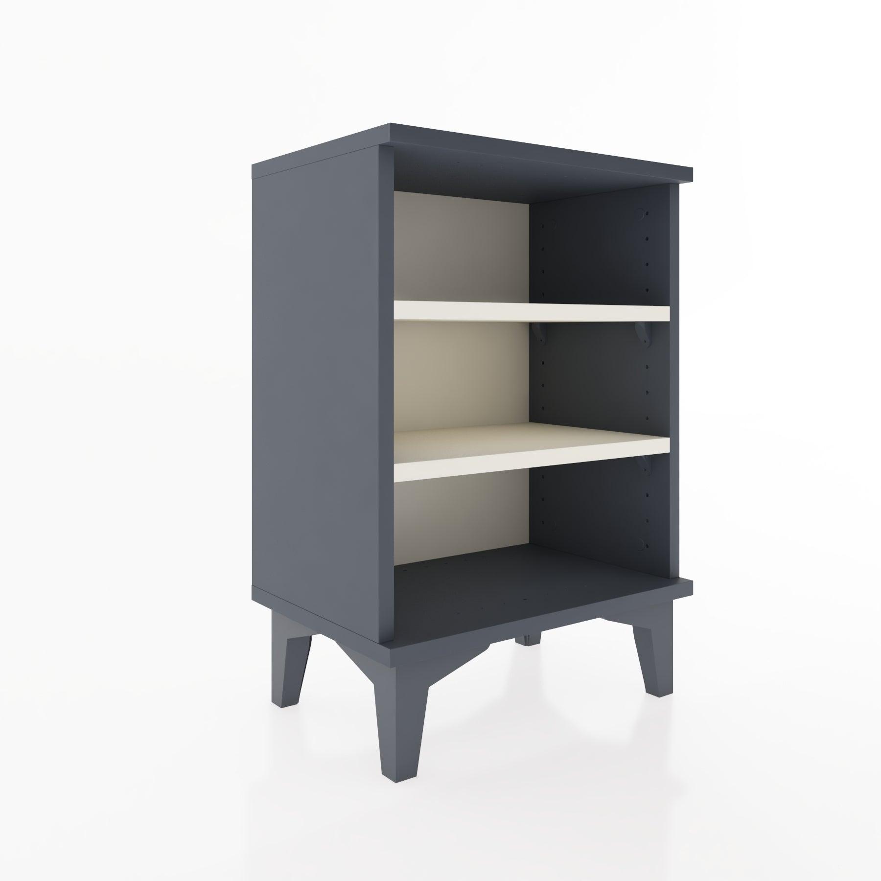 Woodntry Modüler Komodin Üç Raflı 44x30x52 cm Antrasit - Woodntry