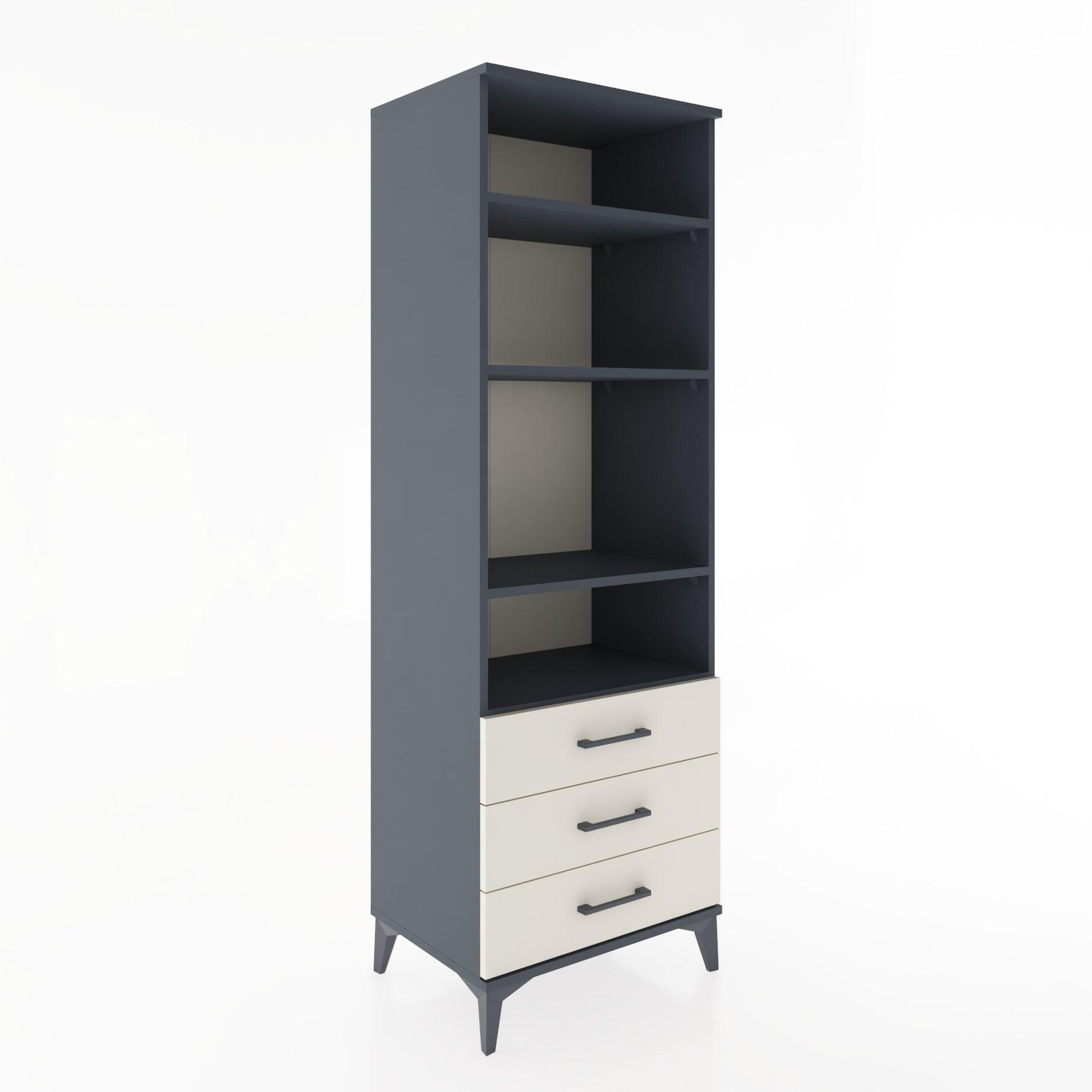 Woodntry Modular Cabinet Anthracite 60x44x170 cm with Drawers and Shelves CR37-2