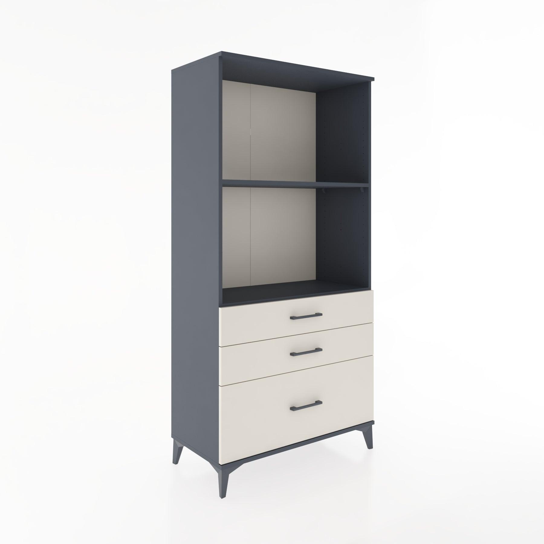 Woodntry Modular Cabinet Anthracite 88x44x170 cm with Drawers and Shelves CR42-2