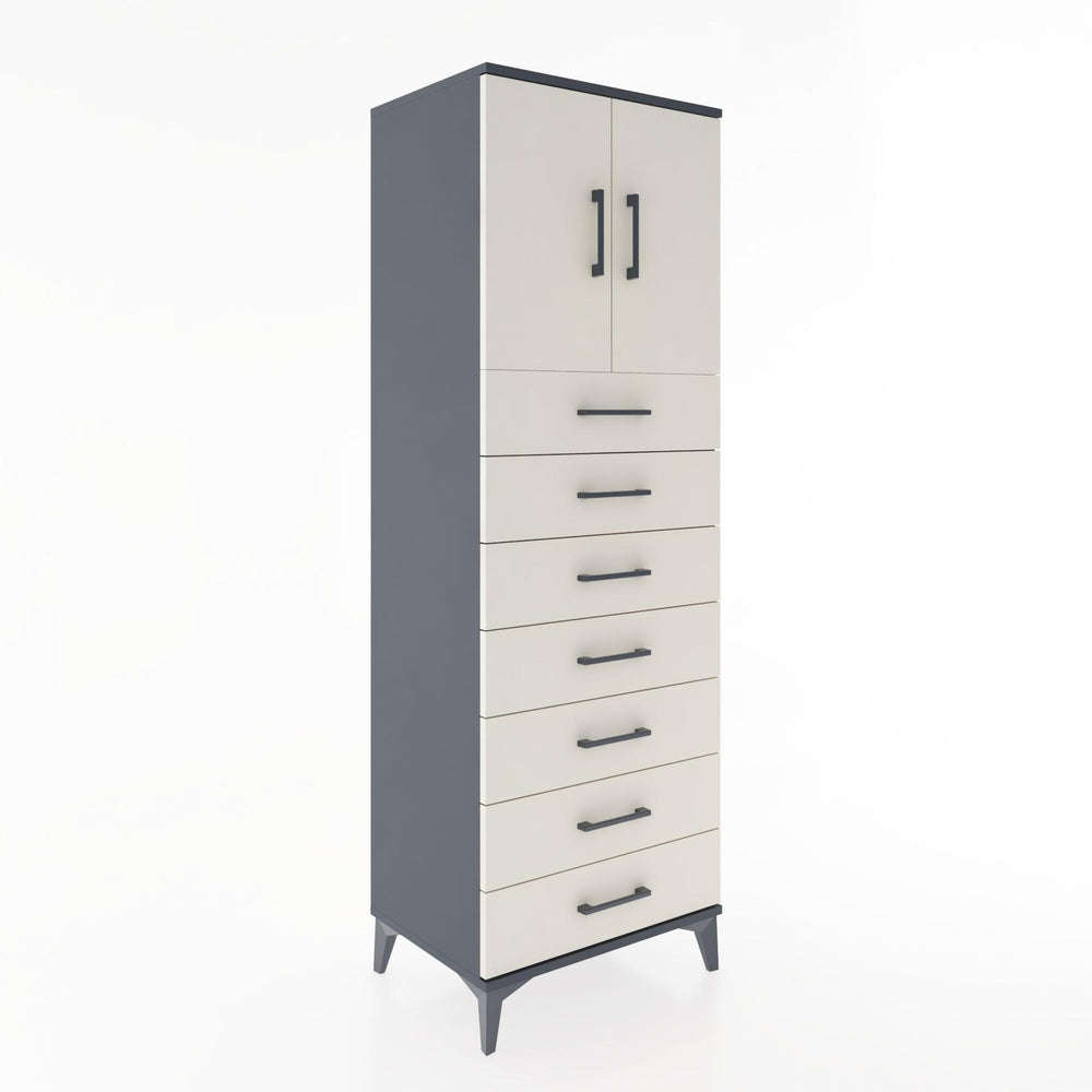 Woodntry Modular Cabinet Anthracite 60x44x170 cm with Doors and Drawers KC2-2