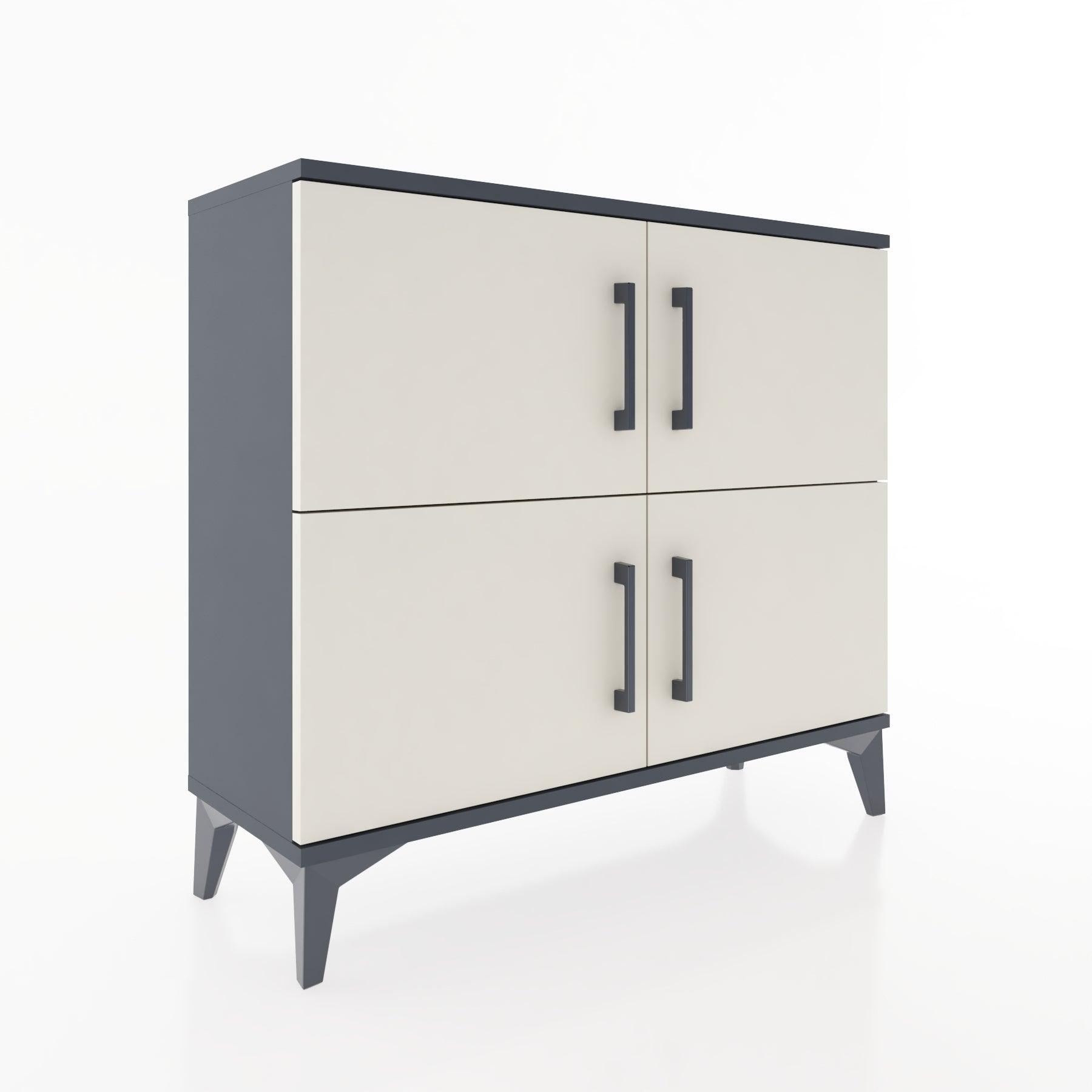 Woodntry Modüler Şifonyer Dört Kapaklı 88x30x68 cm Antrasit - Woodntry