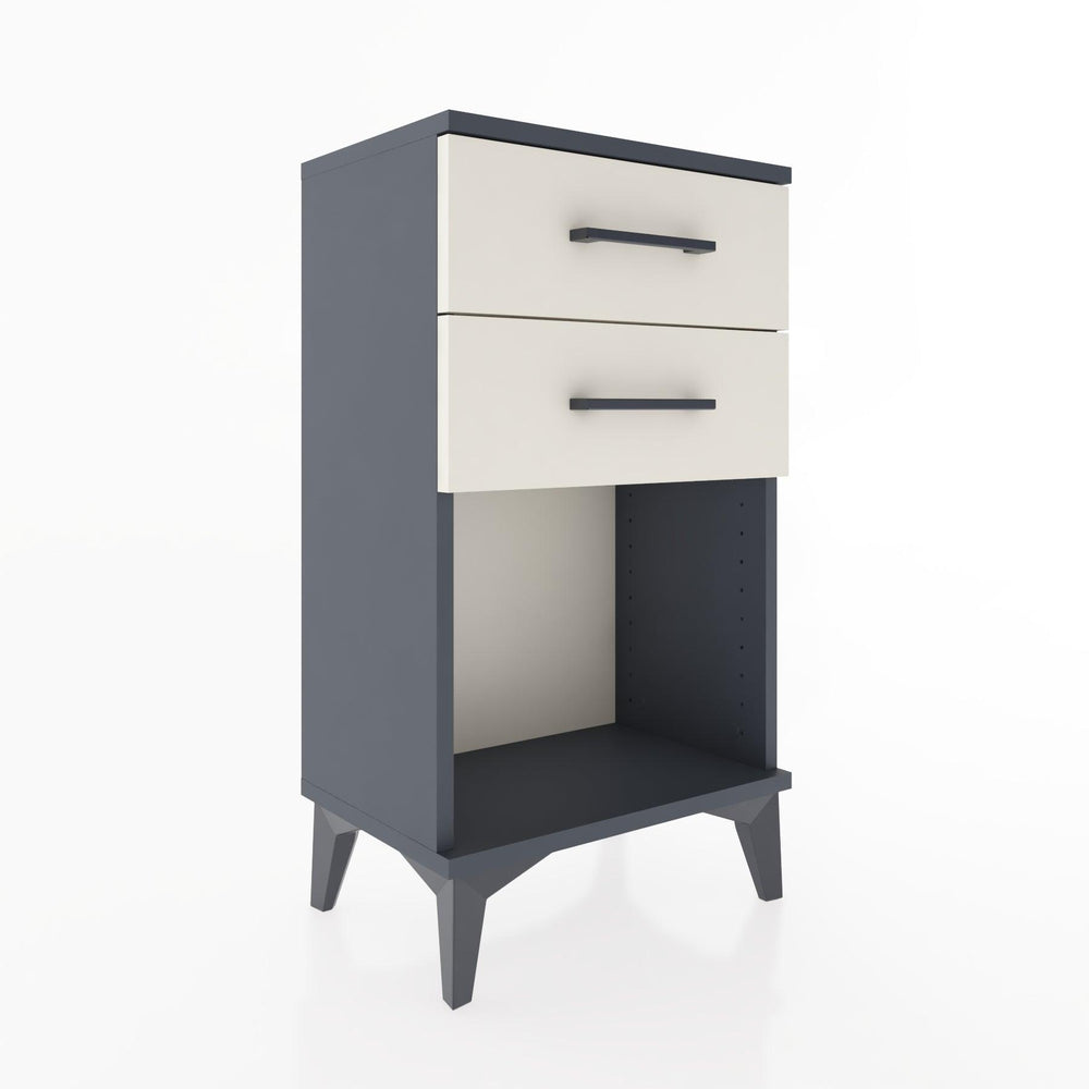 Woodntry Modüler Komodin 2 Çekmece ve Raflı V1 44x30x68 cm Antrasit - Woodntry