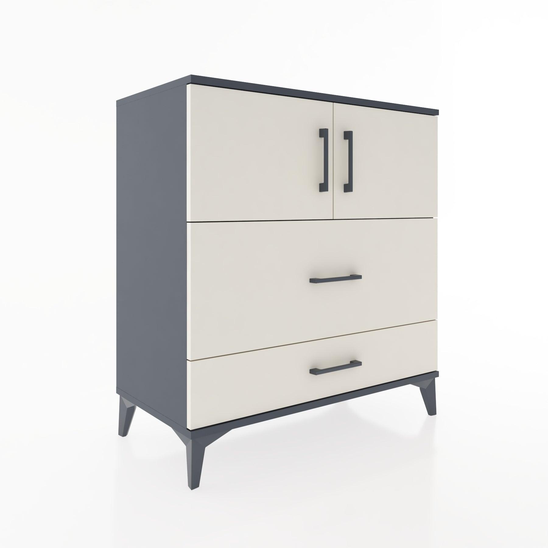 Woodntry Modular Dresser Anthracite 88x44x84 cm with Cover and Drawer KC113-2
