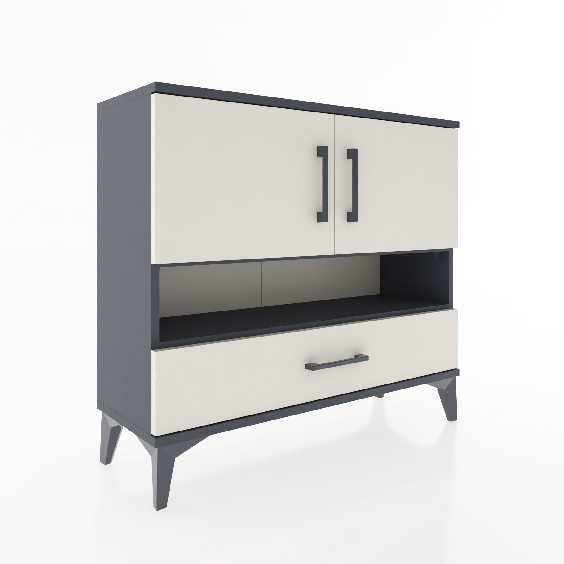 Woodntry Modüler Şifonyer İki Kapaklı T1 88x30x94 cm Antrasit - Woodntry