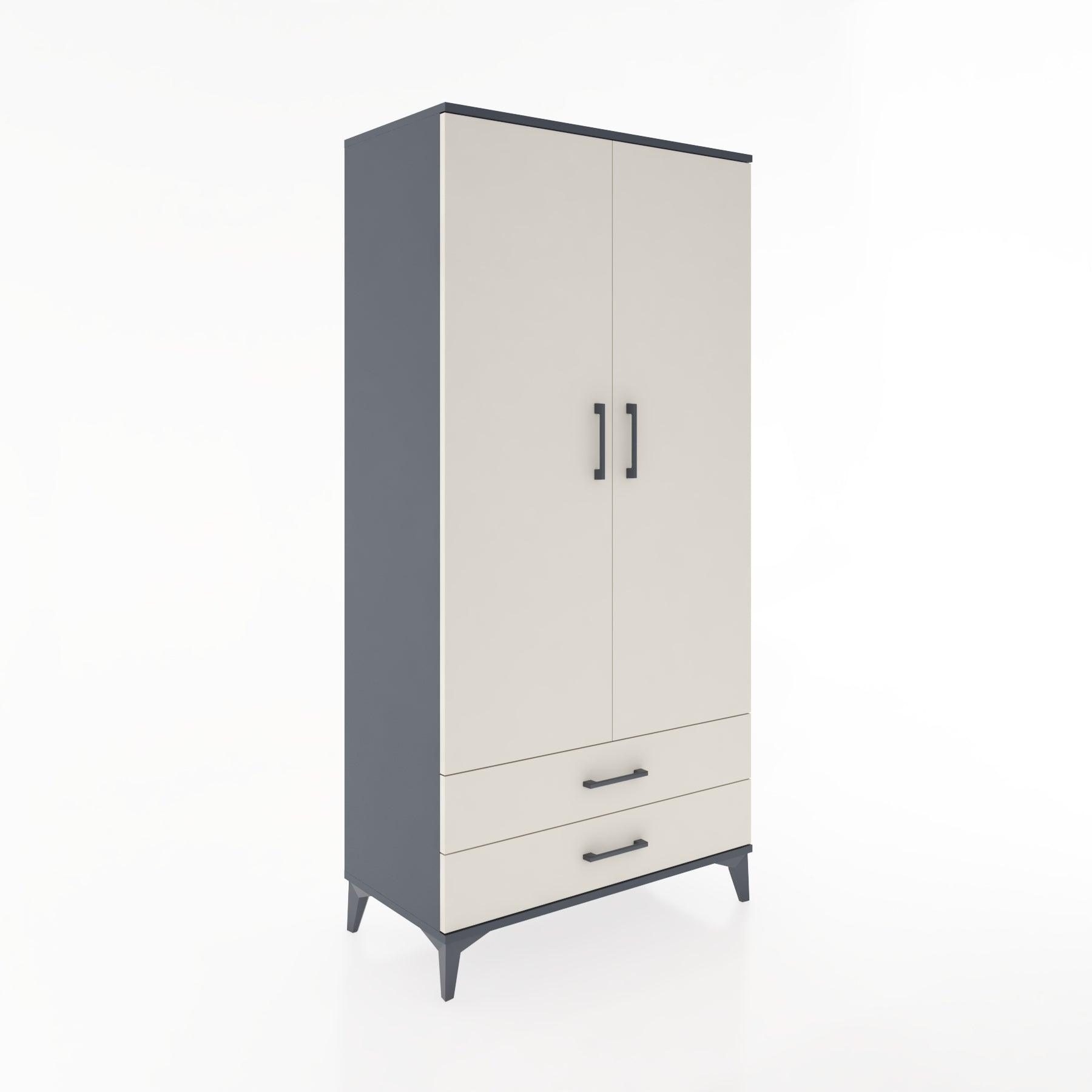Woodntry Modular Cabinet Anthracite 88x44x170 cm with Doors and Drawers KC29-2