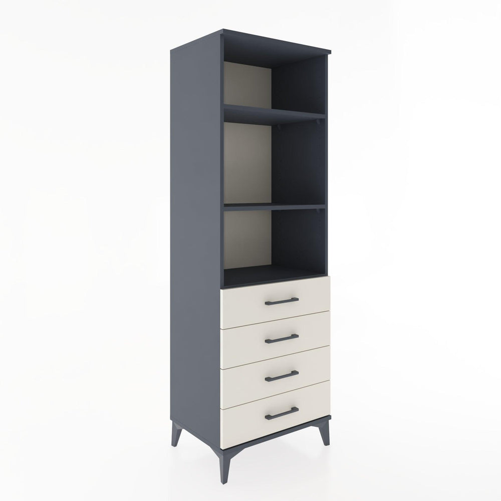 Woodntry Modüler Dolap Antrasit 60x44x170 cm Çekmeceli ve Raflı CR36-2