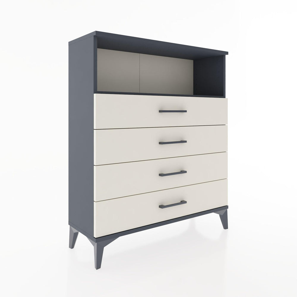 Woodntry Modüler Şifonyer Antrasit 88x30x94 cm Çekmeceli ve Raflı CR19-2