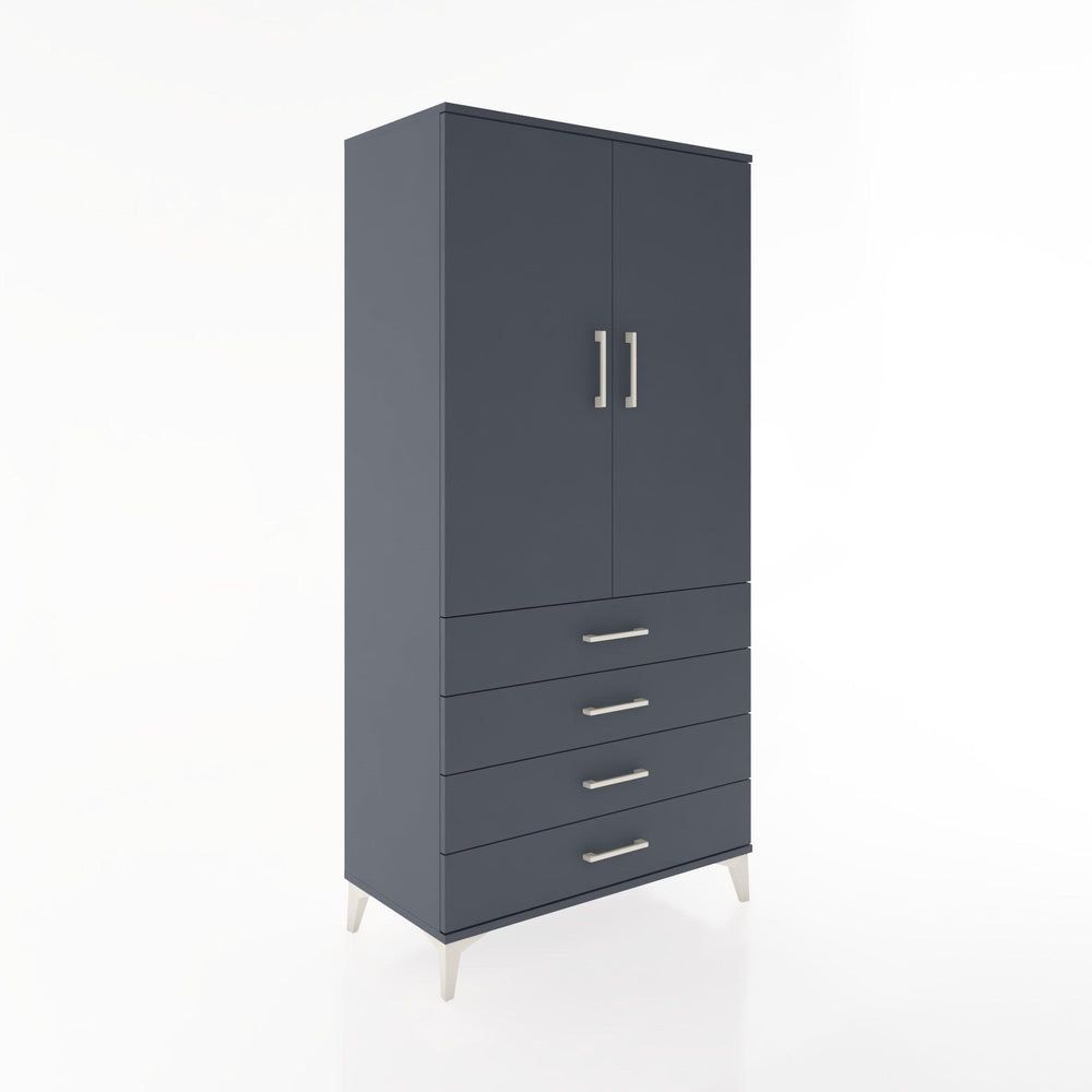 Woodntry Modüler Dolap Antrasit 88x44x170 cm Kapaklı ve Çekmeceli KC5-2
