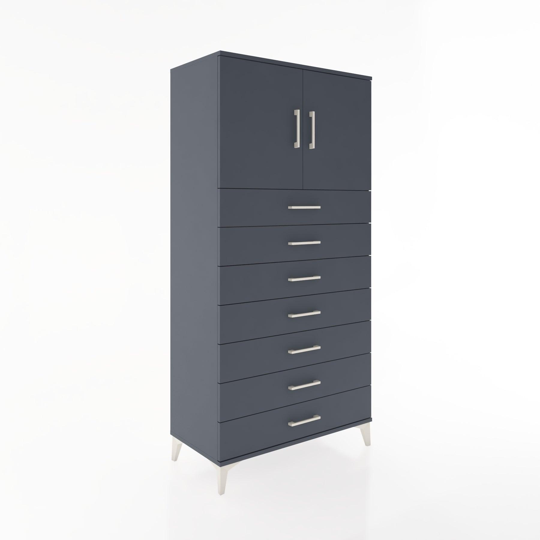Woodntry Modular Cabinet Anthracite 88x44x170 cm with Doors and Drawers KC2-2