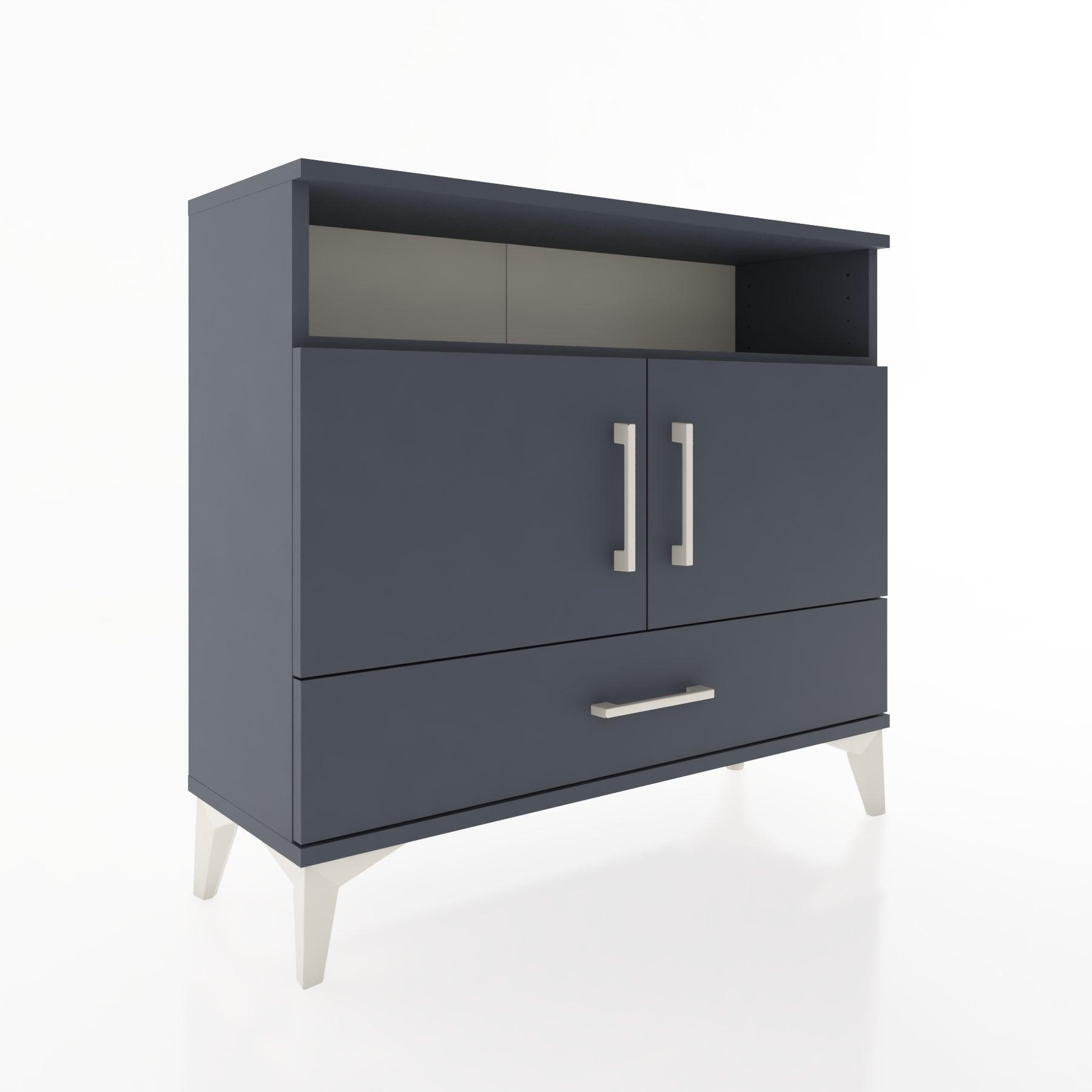 Woodntry Modüler Şifonyer Raf Kapak Çekmeceli 88x30x68 cm Antrasit - Woodntry