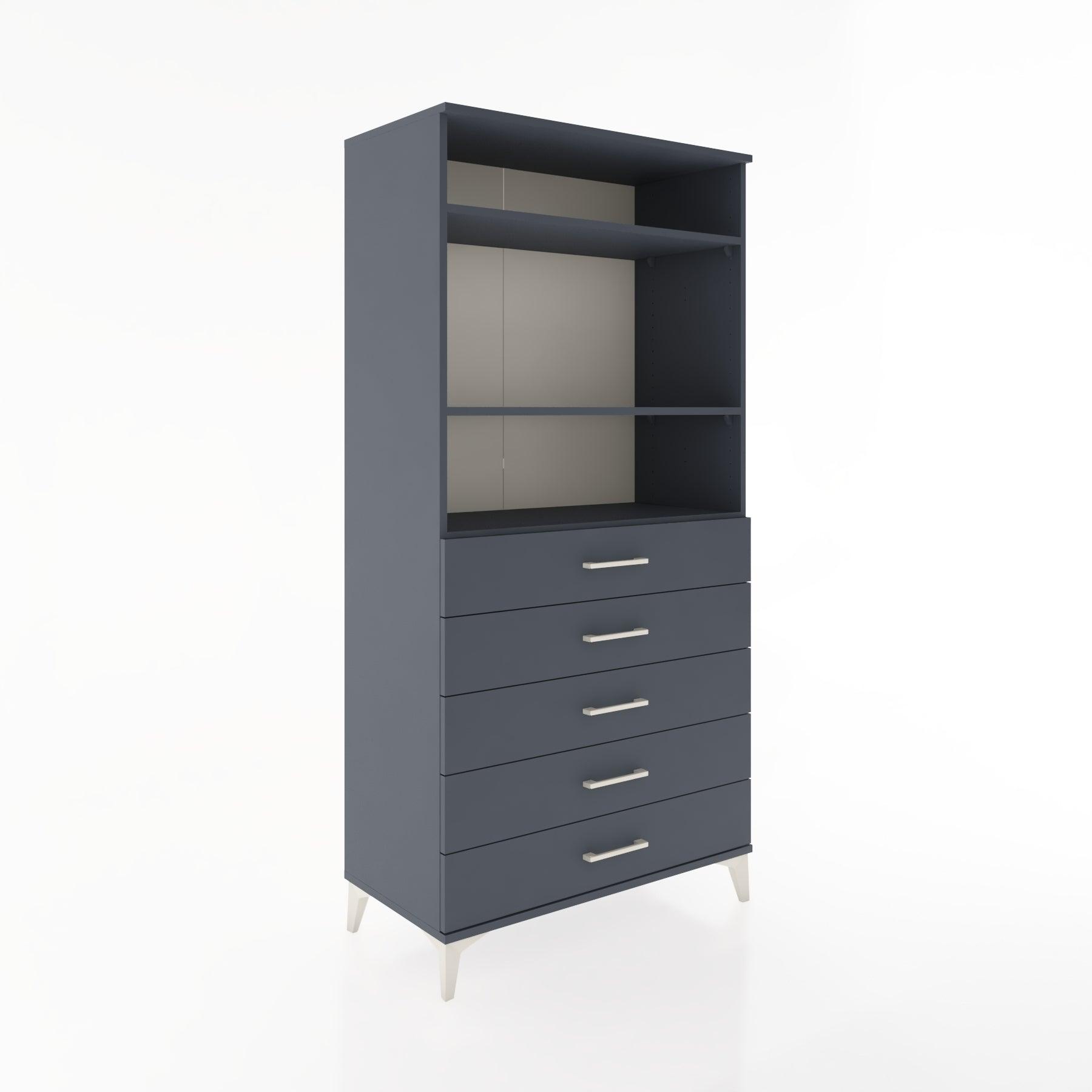 Woodntry Modular Cabinet Anthracite 88x44x170 cm with Drawers and Shelves CR35-2