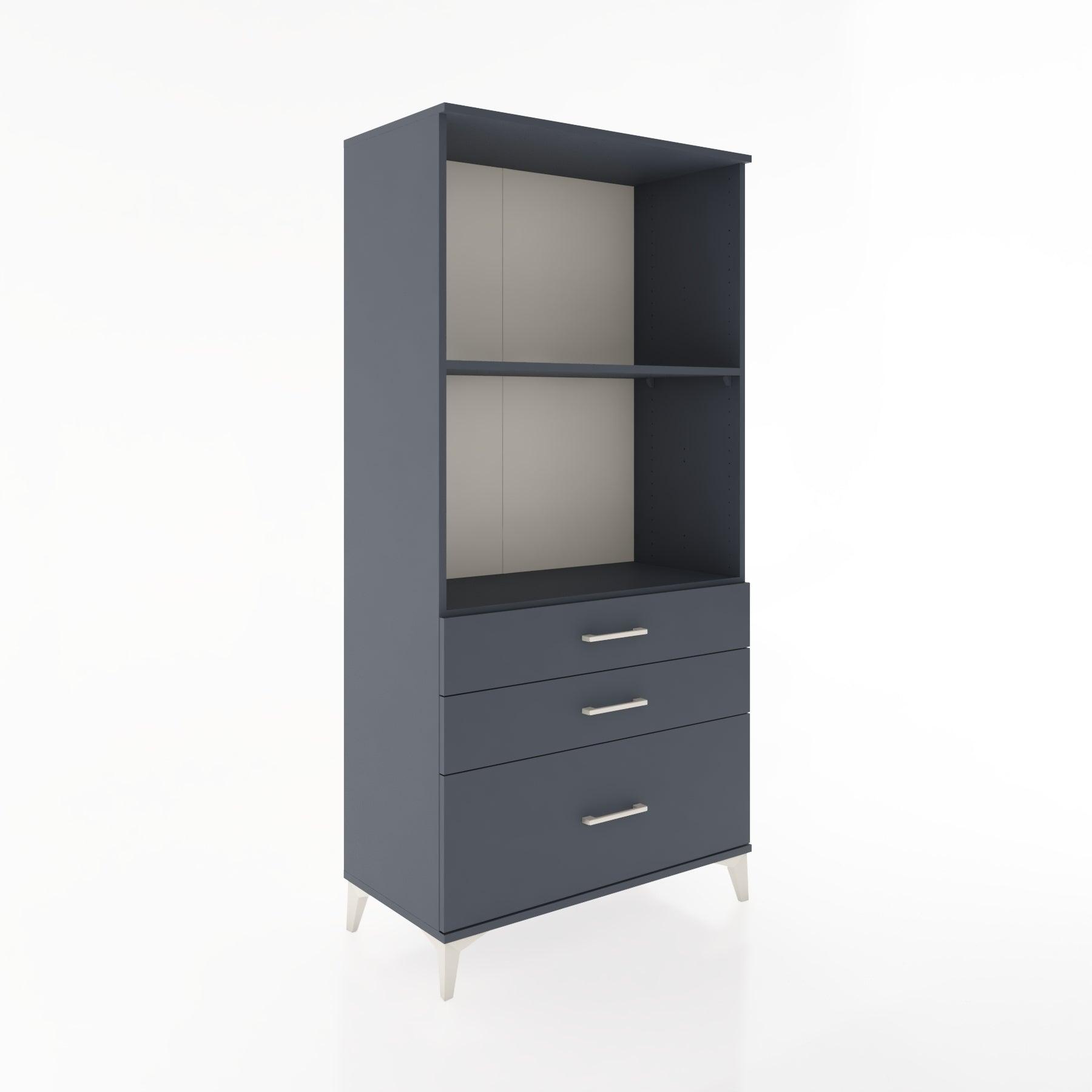 Woodntry Modular Cabinet Anthracite 88x44x170 cm with Drawers and Shelves CR42-2