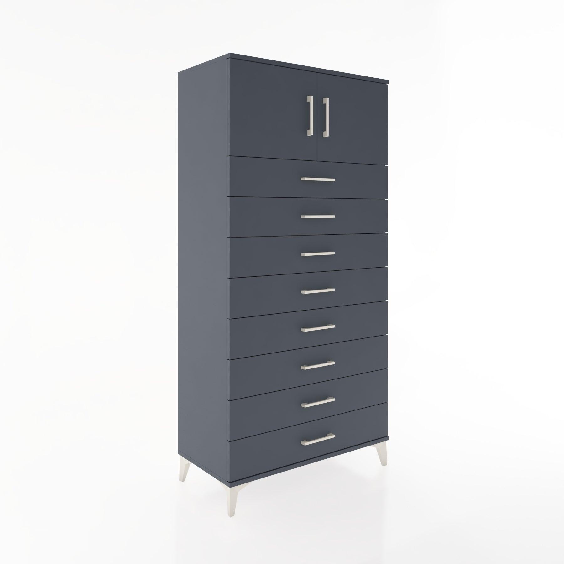 Woodntry Modular Cabinet Anthracite 88x44x170 cm with Doors and Drawers KC1-2