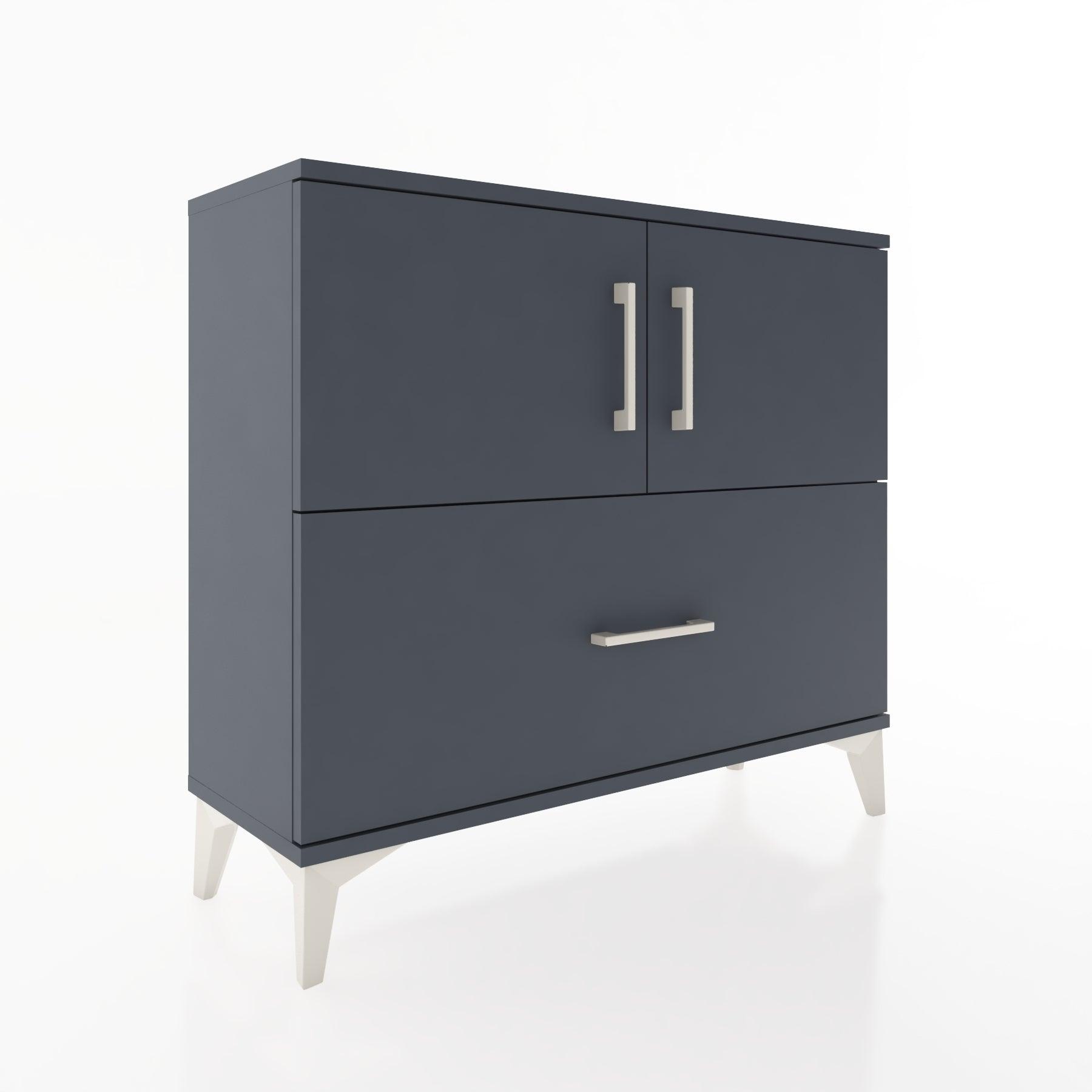 Woodntry Modüler Şifonyer Kapak ve Çekmeceli V2 88x30x68 cm Antrasit - Woodntry