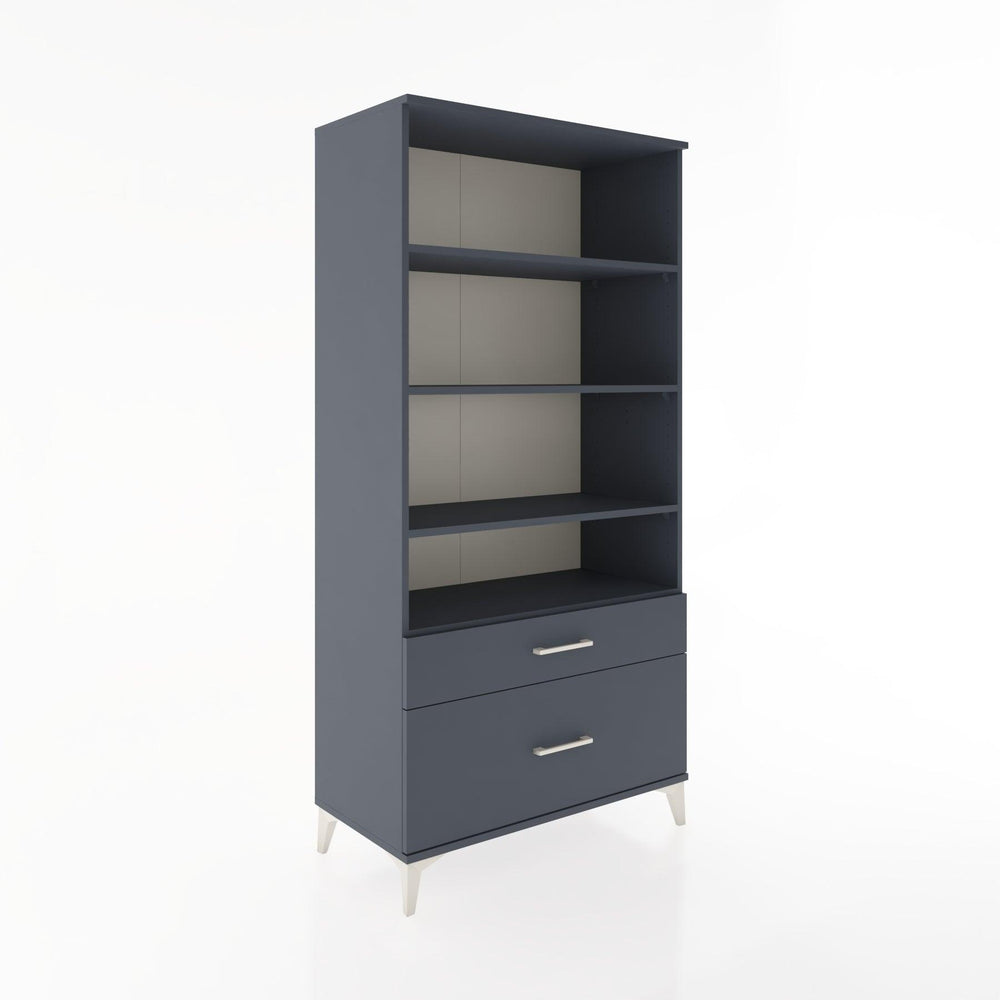 Woodntry Modüler Dolap Antrasit 88x44x170 cm Çekmeceli ve Raflı CR43-2