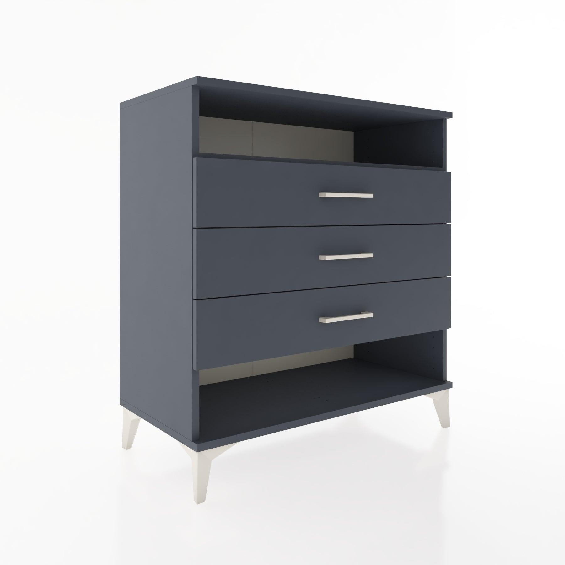 Woodntry Modüler Şifonyer Antrasit 88x44x84 cm Çekmeceli ve Raflı CR20-2
