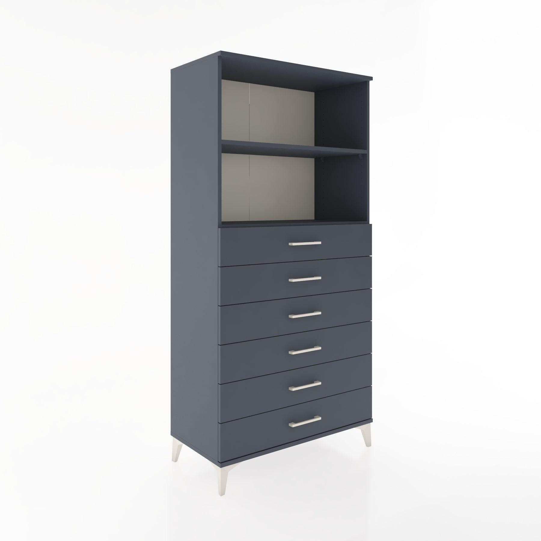 Woodntry Modular Cabinet Anthracite 88x44x170 cm with Drawers and Shelves CR34-2