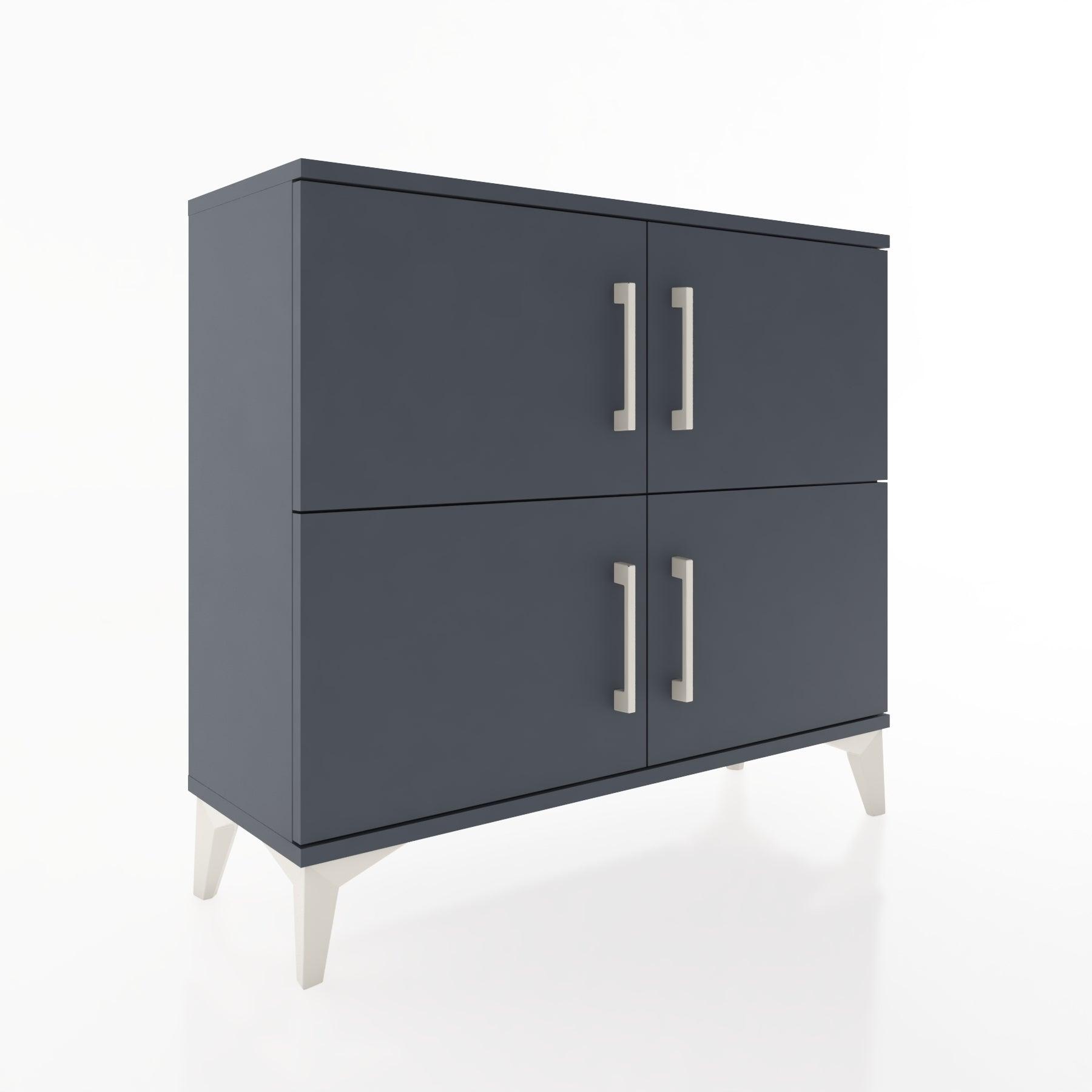 Woodntry Modüler Şifonyer Dört Kapaklı 88x30x68 cm Antrasit - Woodntry