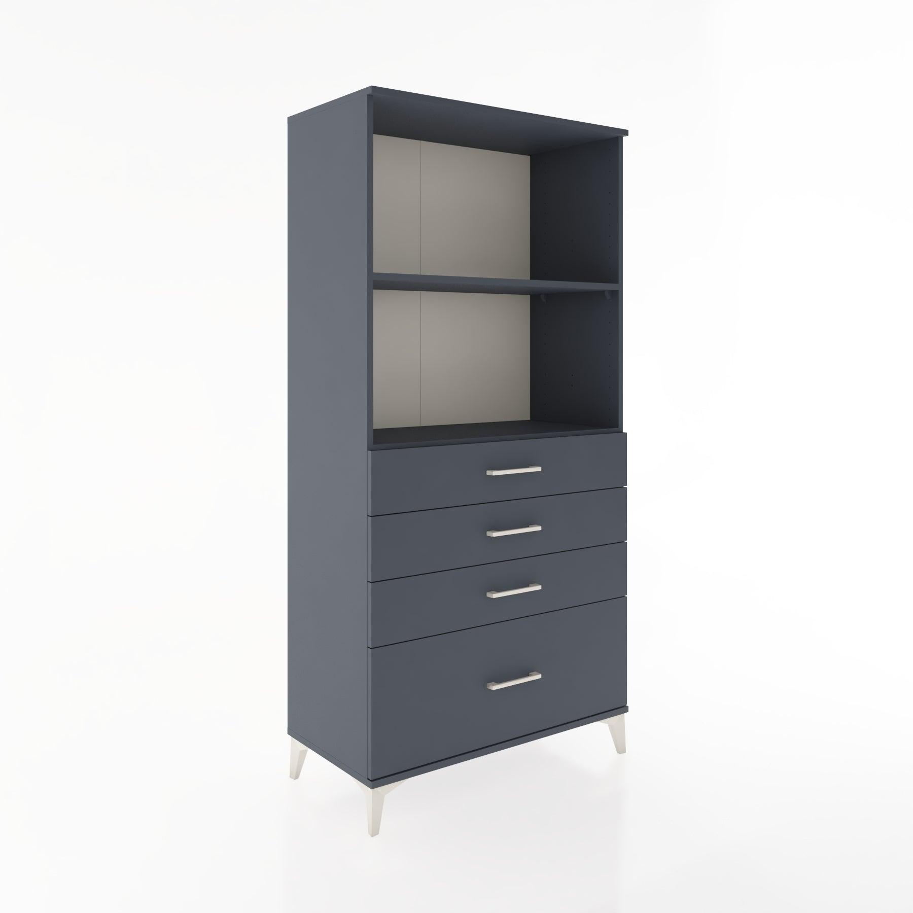 Woodntry Modular Cabinet Anthracite 88x44x170 cm with Drawers and Shelves CR41-2