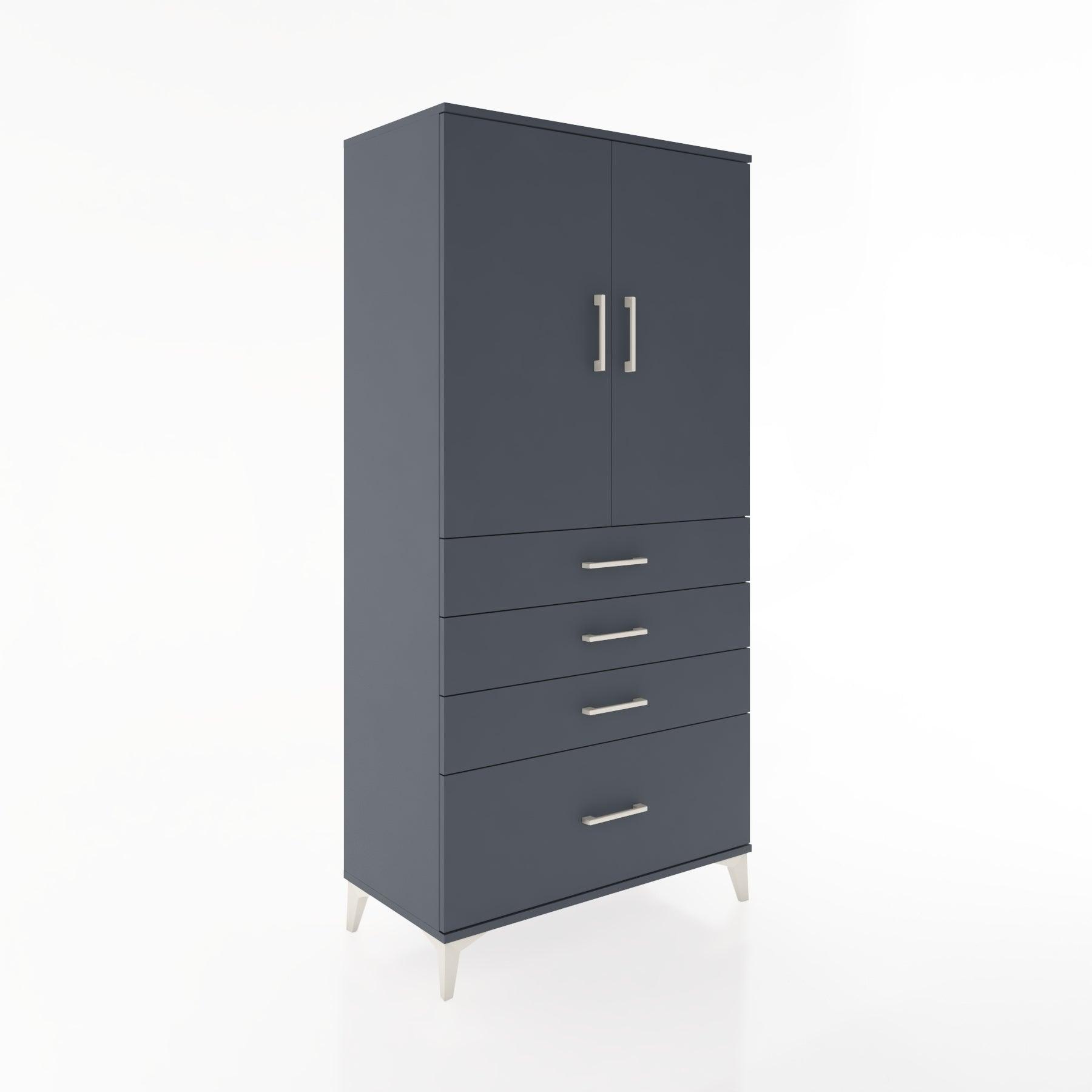 Woodntry Modular Cabinet Anthracite 88x44x170 cm with Doors and Drawers KC13-2